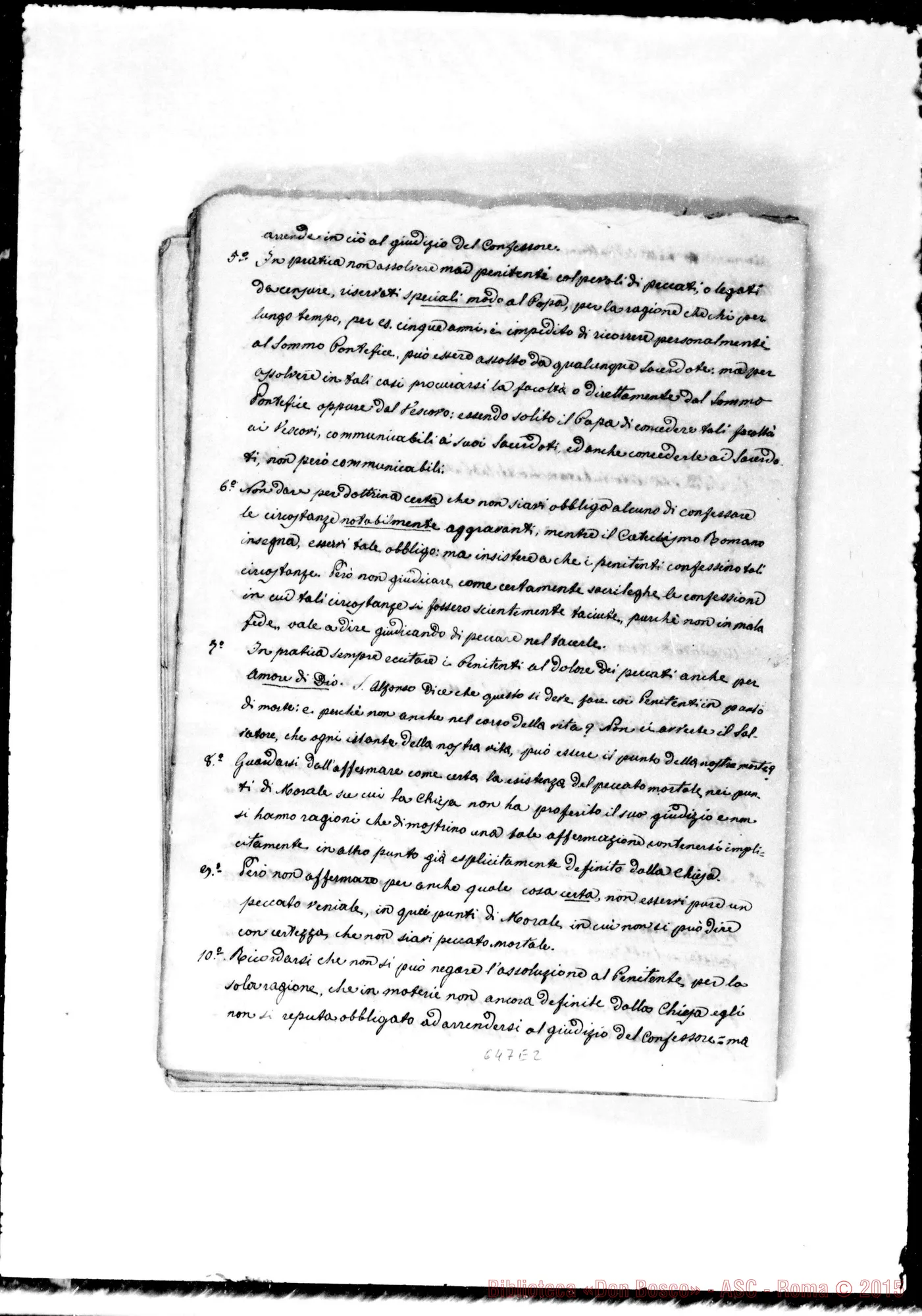 Fotogramma E 2 — Convitto Ecclesiastico: Lettera di Gastaldi ai Giovani ecclesiastici