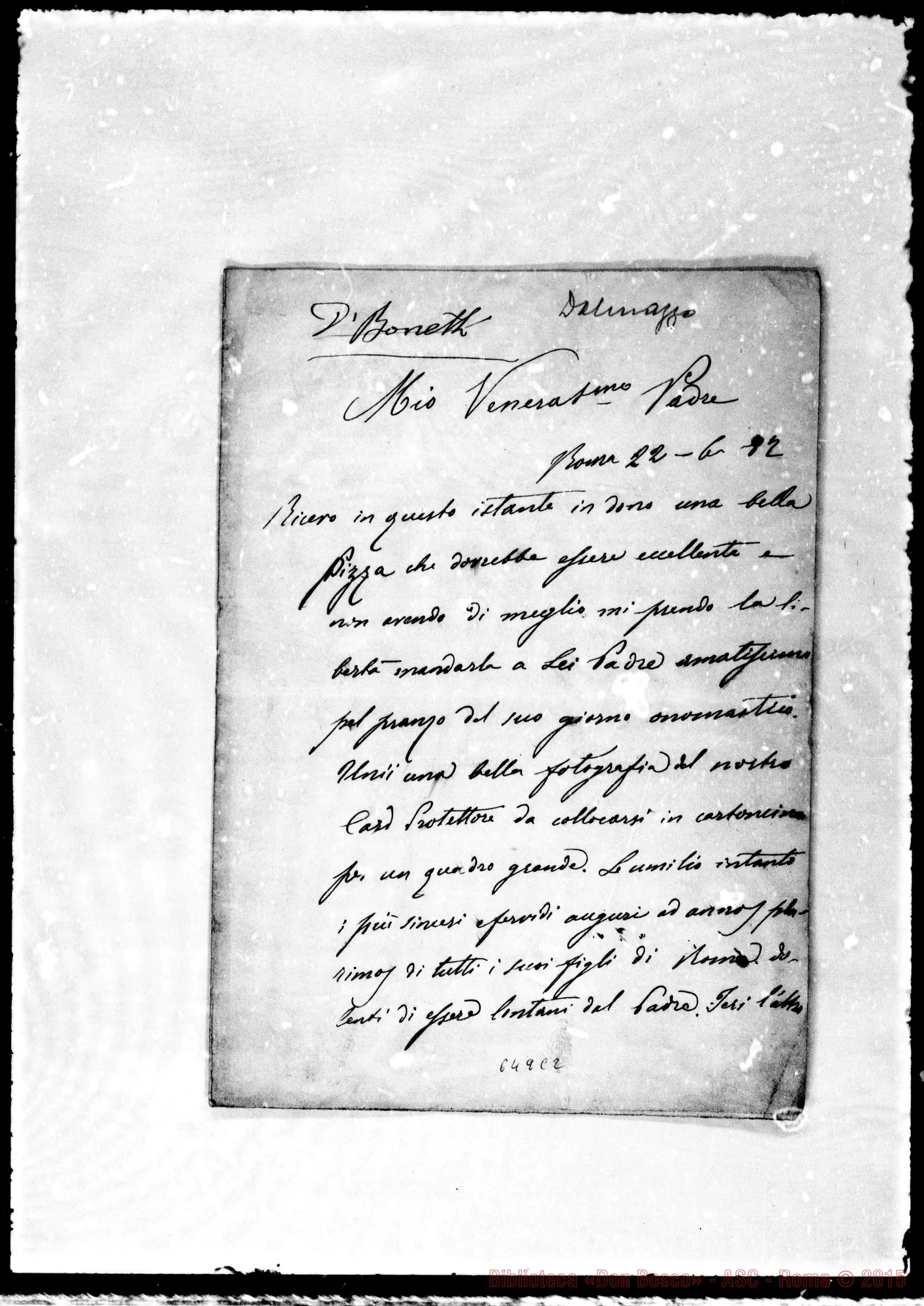Fotogramma C 2 — »-Bosco. 22- 6-1882. Autogr. Bosco
