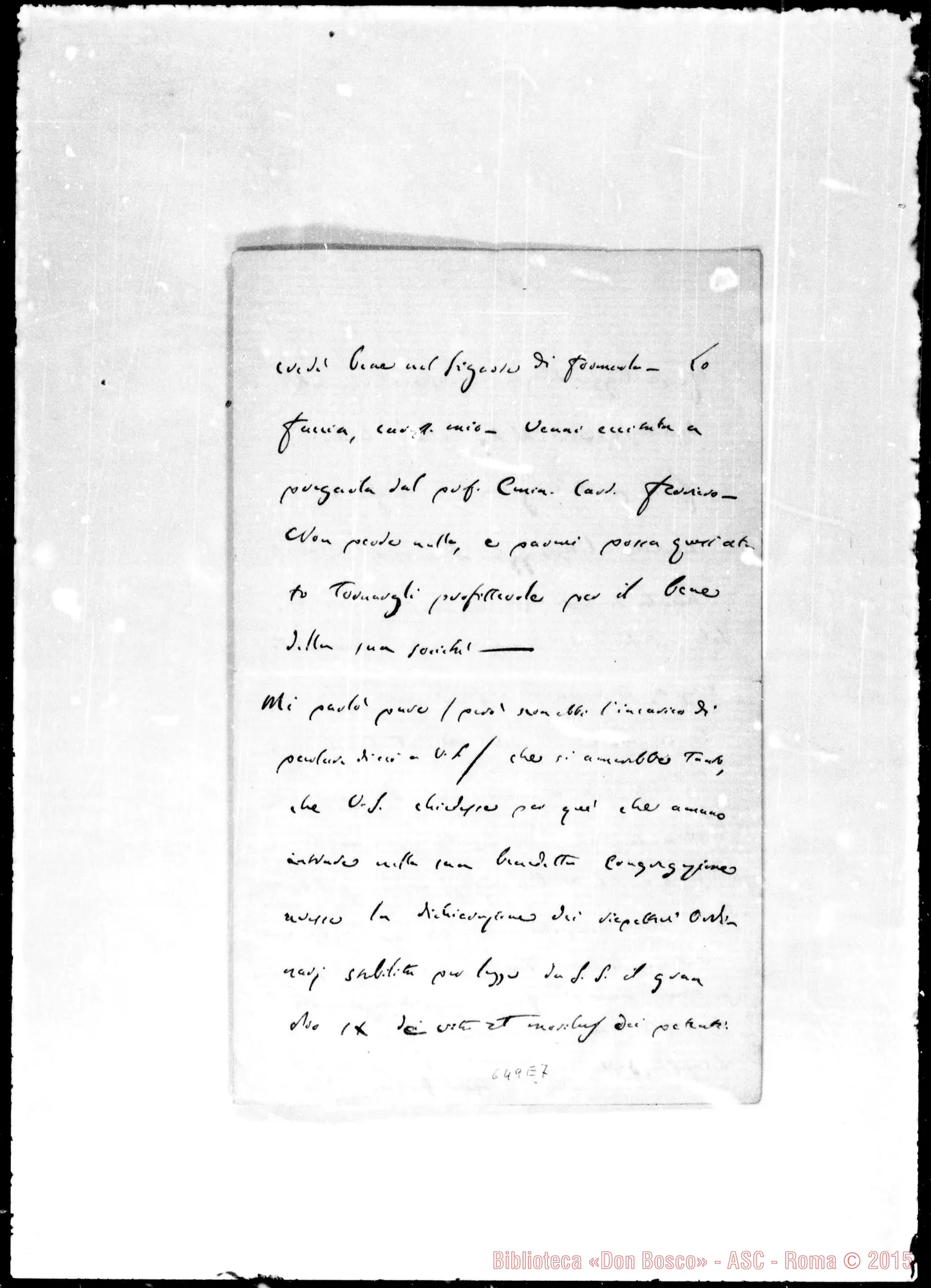 Fotogramma E 7 — De Gaudenzi Pietro-Carissimo amico. 27-11-1878