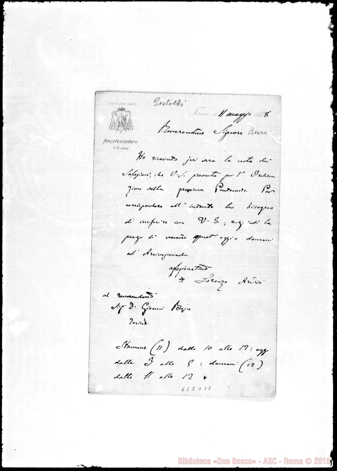 Fotogramma D 12 — »-Bosco. 11- 5-1878