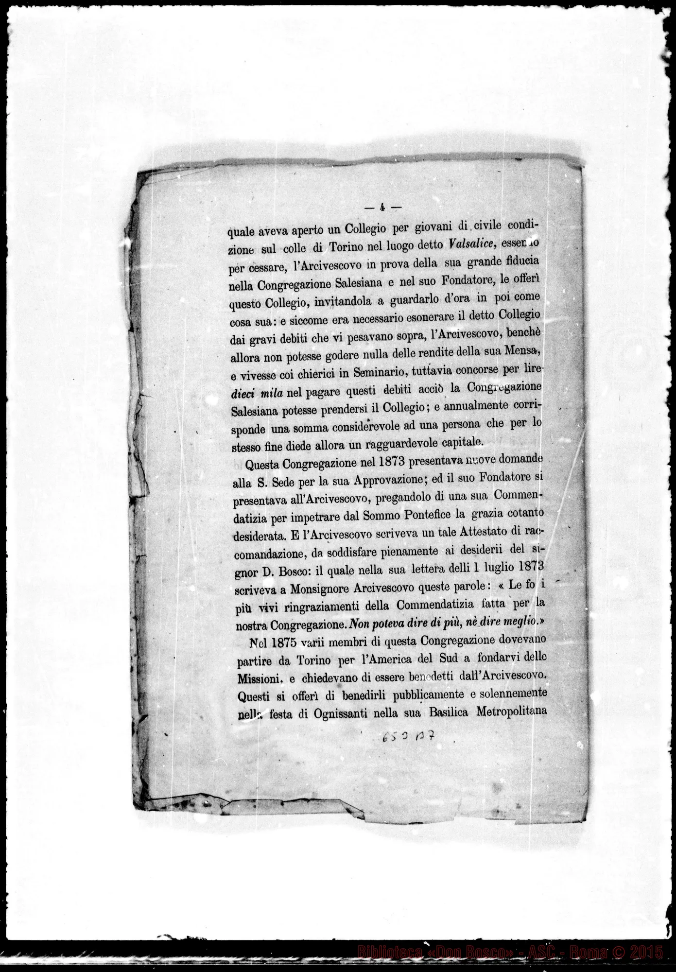 Fotogramma B 7 — »-Congr. Sai. 1877. Stampato