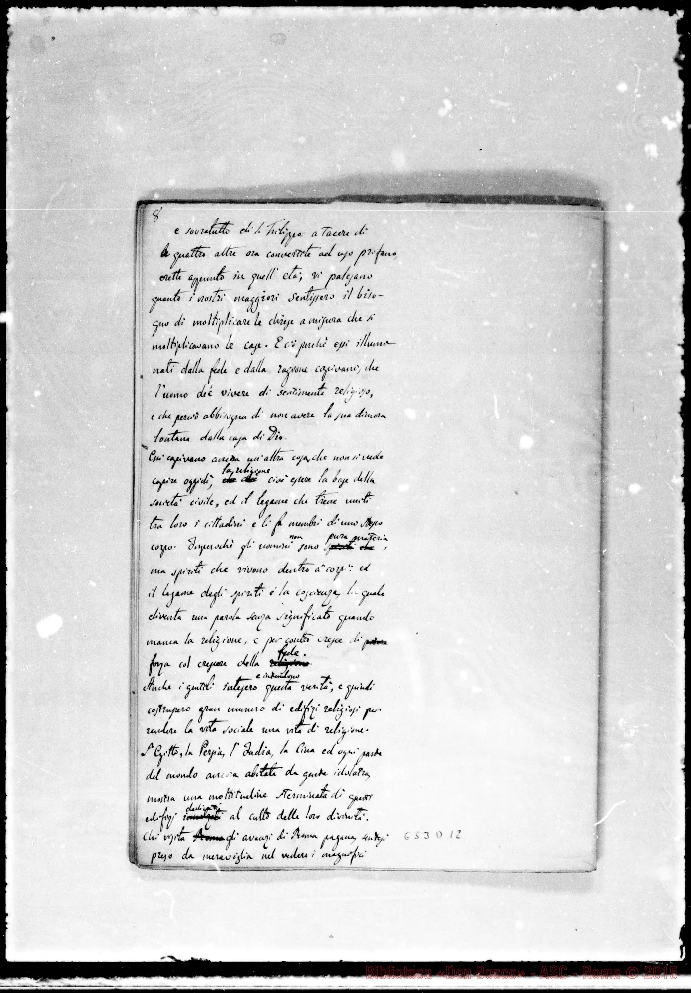 Fotogramma D 12 — »-Discorso nella benedizione prima pietra M.A. A Valdocco