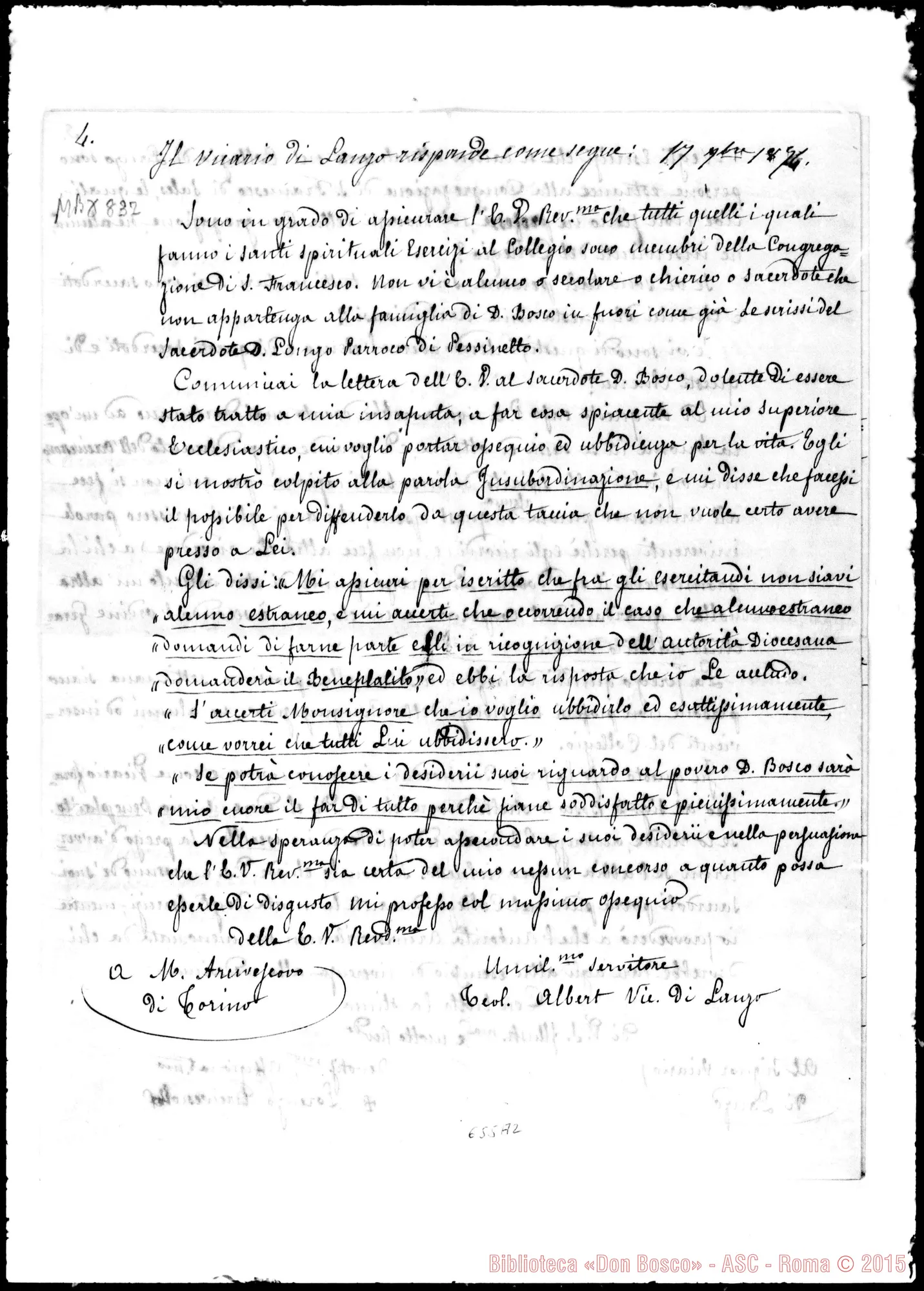 Fotogramma A 2 — » : Copie di diversi ms. sulla vertenza