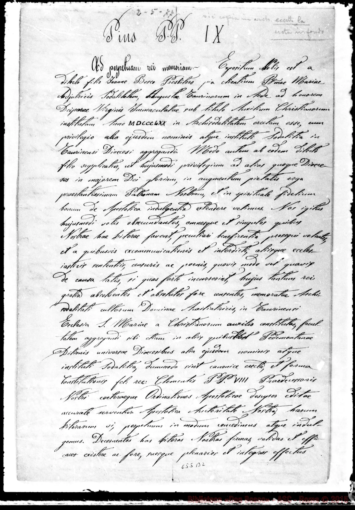 Fotogramma B 2 — » : Indulgenze: Pio IX. 2-5-1877