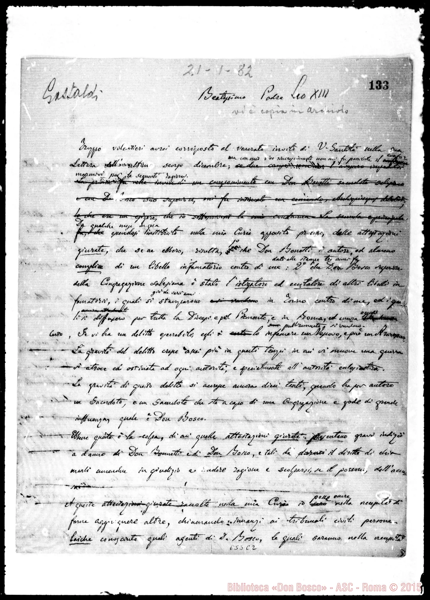 Fotogramma C 2 — »-Leone XIII. 21- 1-1882. Copia