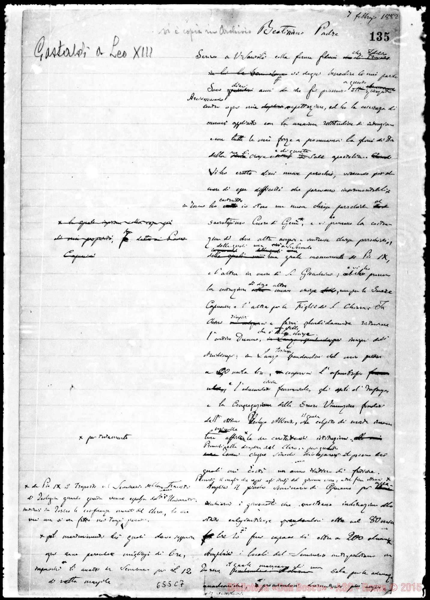 Fotogramma C 7 — »-Leone XIII. 7- 2-1882. Minuta