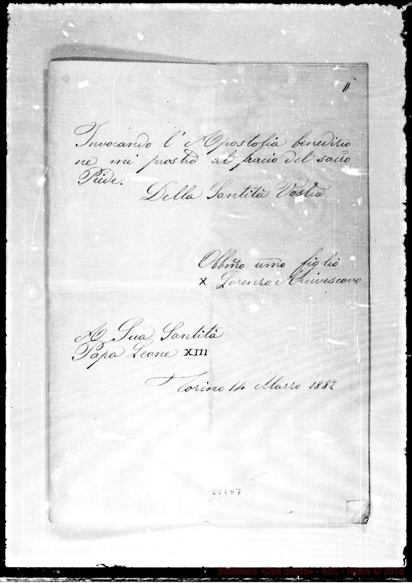 Fotogramma D 7 — »-Leone XIII. 14- 3-1882. Copia