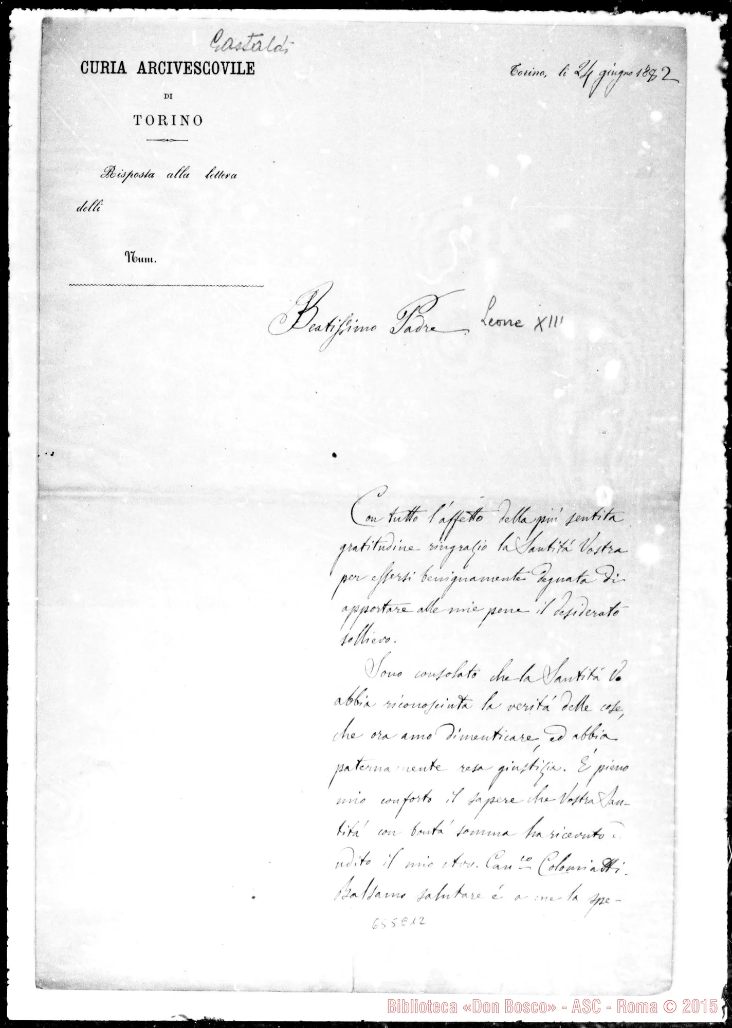 Fotogramma E 12 — »-Leone XIII. 24- 6-1882. Copia