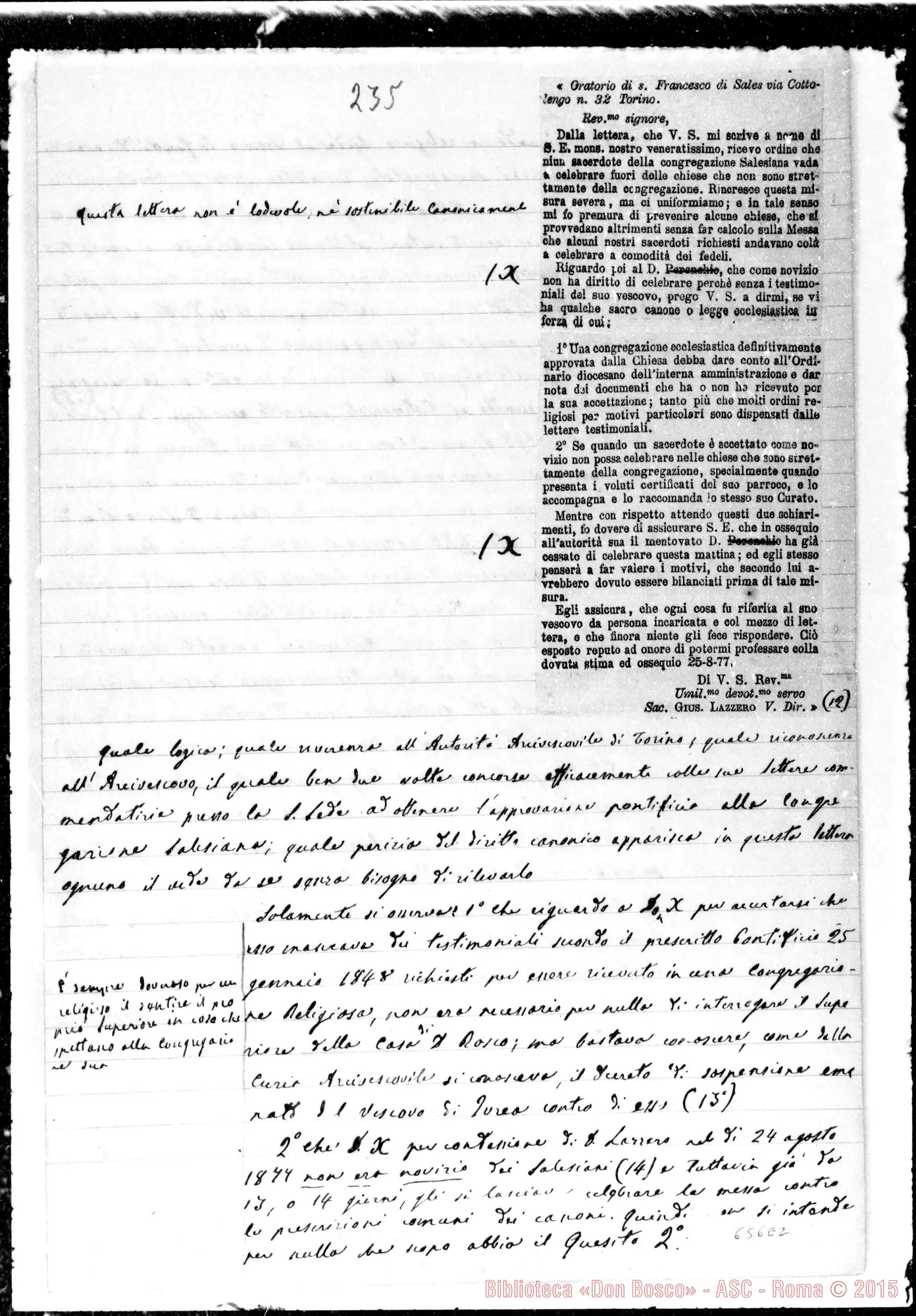 Fotogramma E 2 — Stampato ai Cardinali. Copia