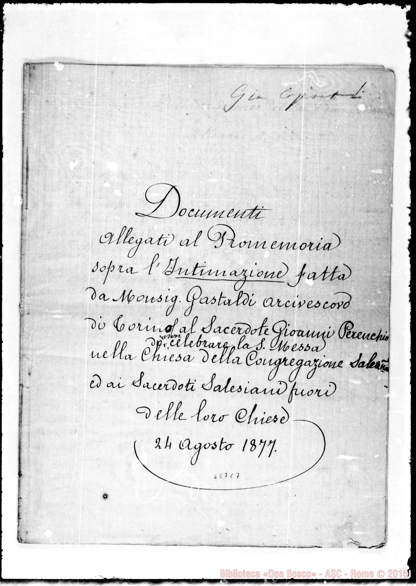 Fotogramma C 7 — Documenti allegati al Promemoria. Copia