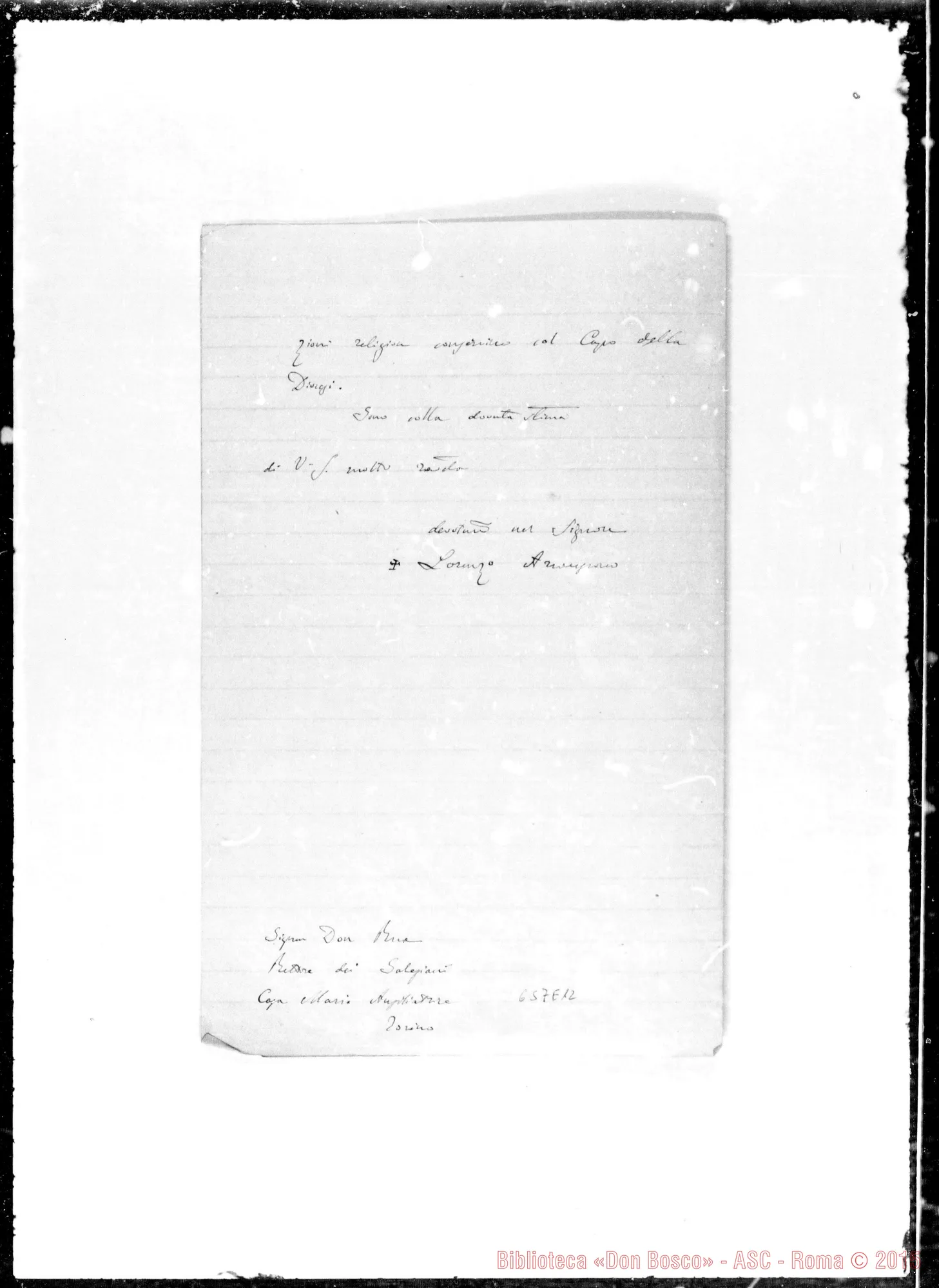 Fotogramma E 12 — »-Rua. 21- 2-1882. Acclusa minuta per risposta