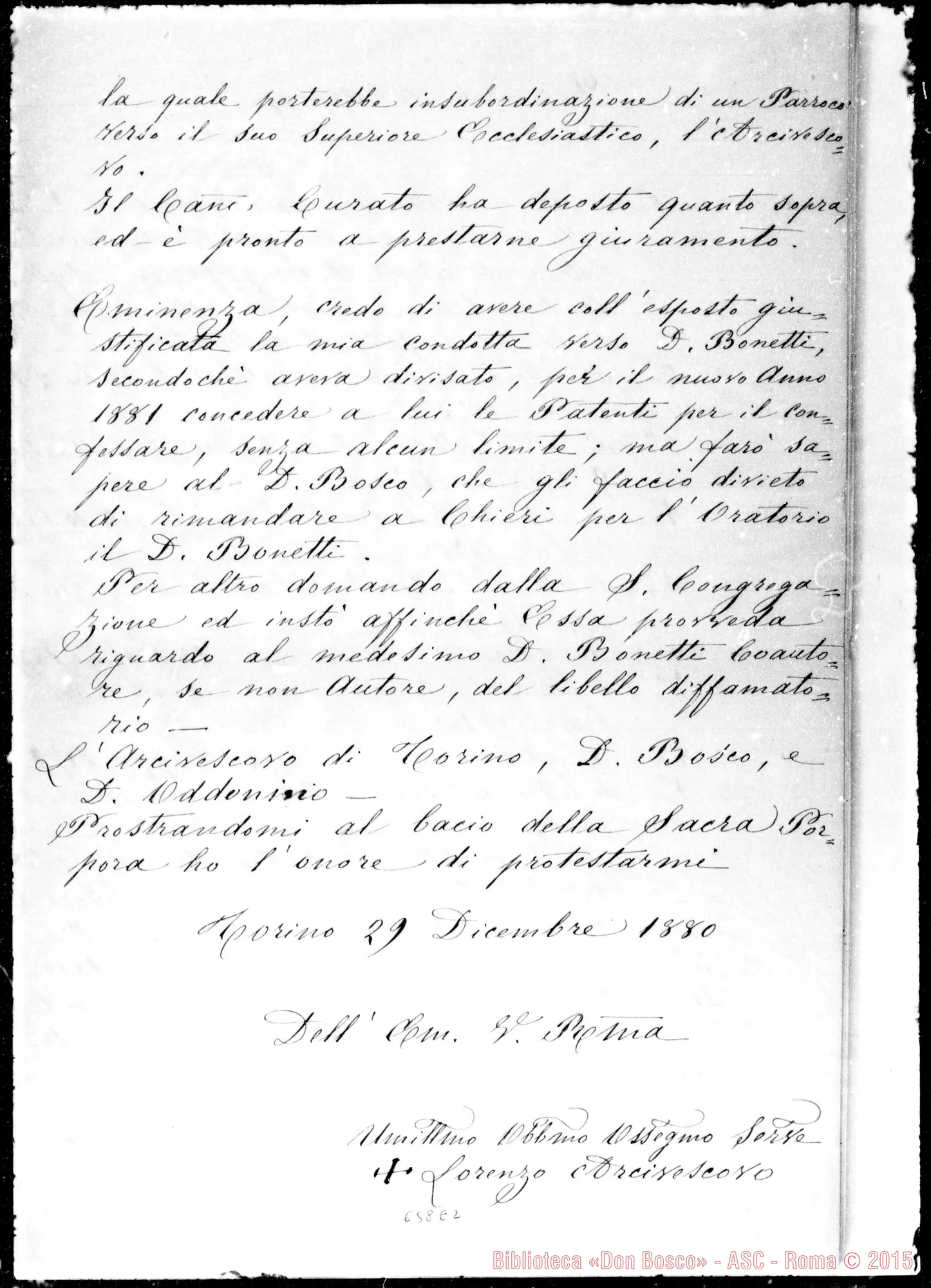 Fotogramma E 2 — »-Sacra C.C. 29-12-1880