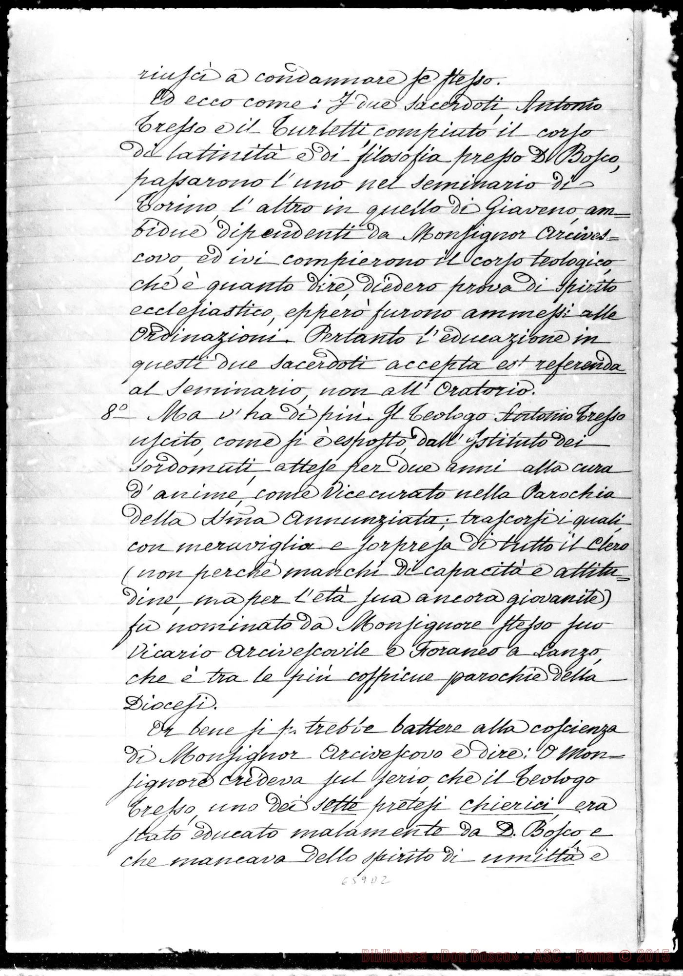 Fotogramma D 2 — » : Lettera infamante. 9- 1-1874. Copia