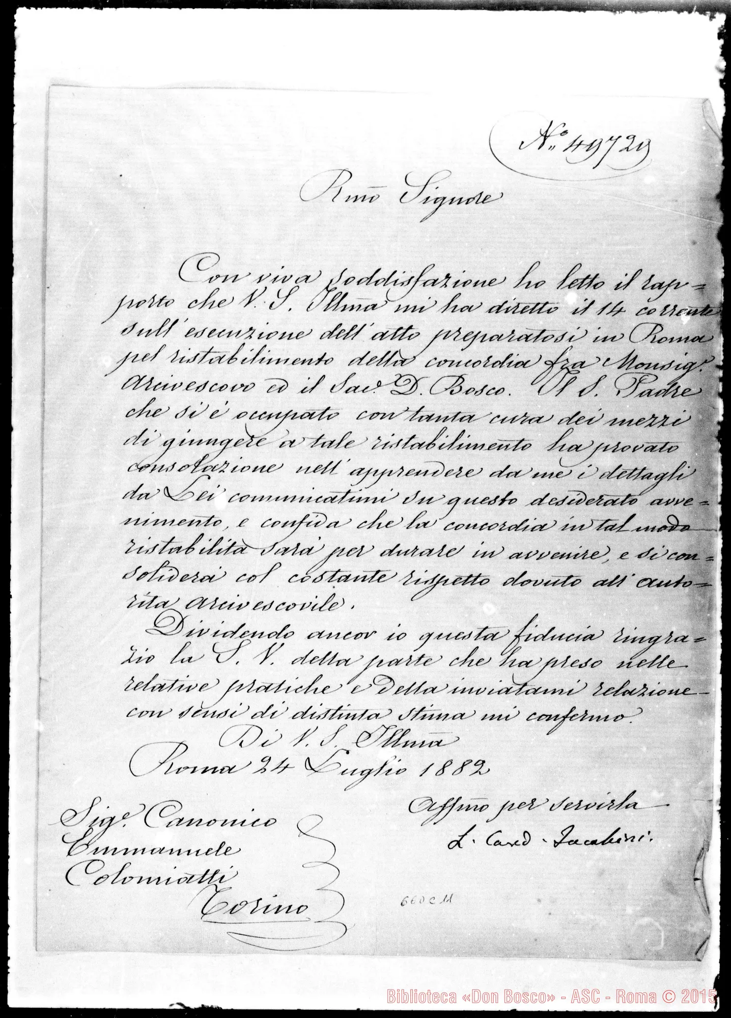 Fotogramma C 11 — Jacobini, Card.-Colomiatti. 24- 7-1882