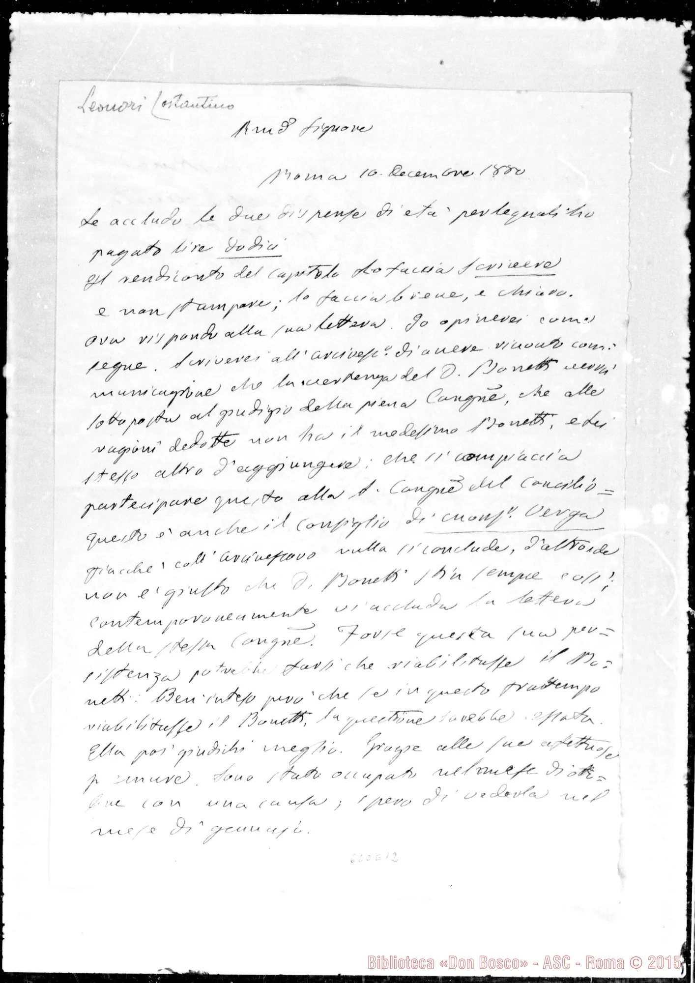 Fotogramma E 12 — » »-Rev.do Sig. 10-12-1880