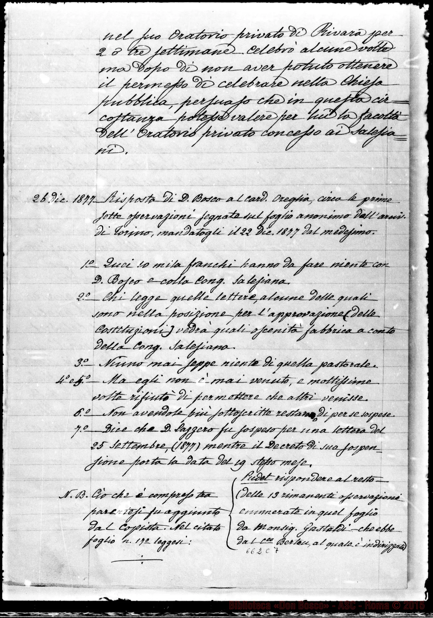 Fotogramma C 7 — Copia di documenti relativi alla lettera anonima