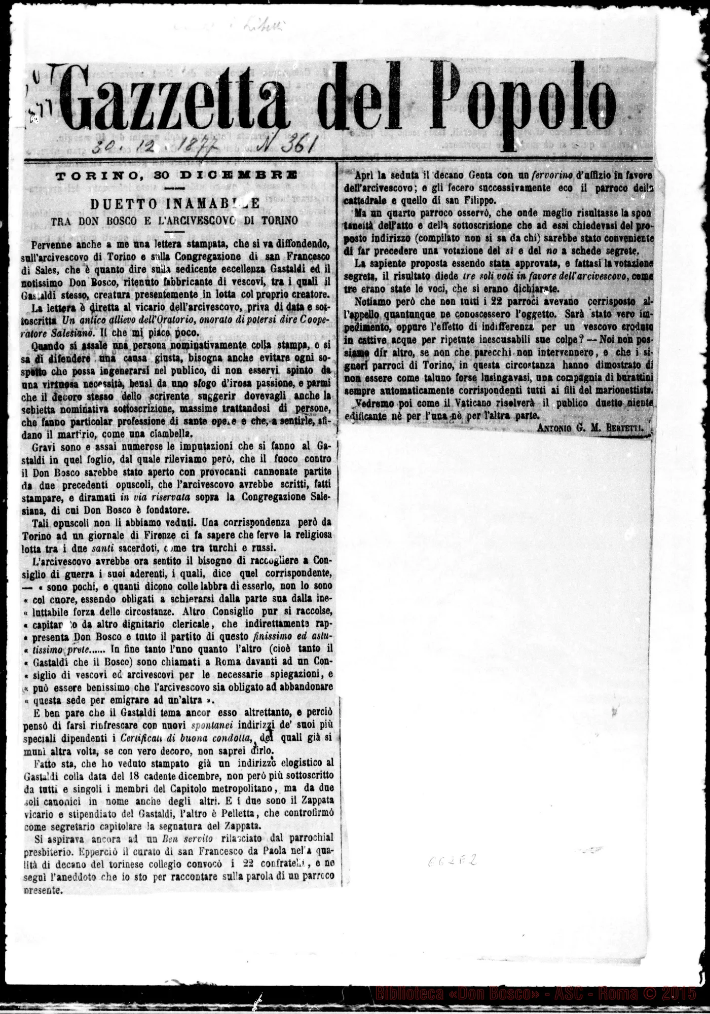 Fotogramma E 2 — Giornali sulla vertenza