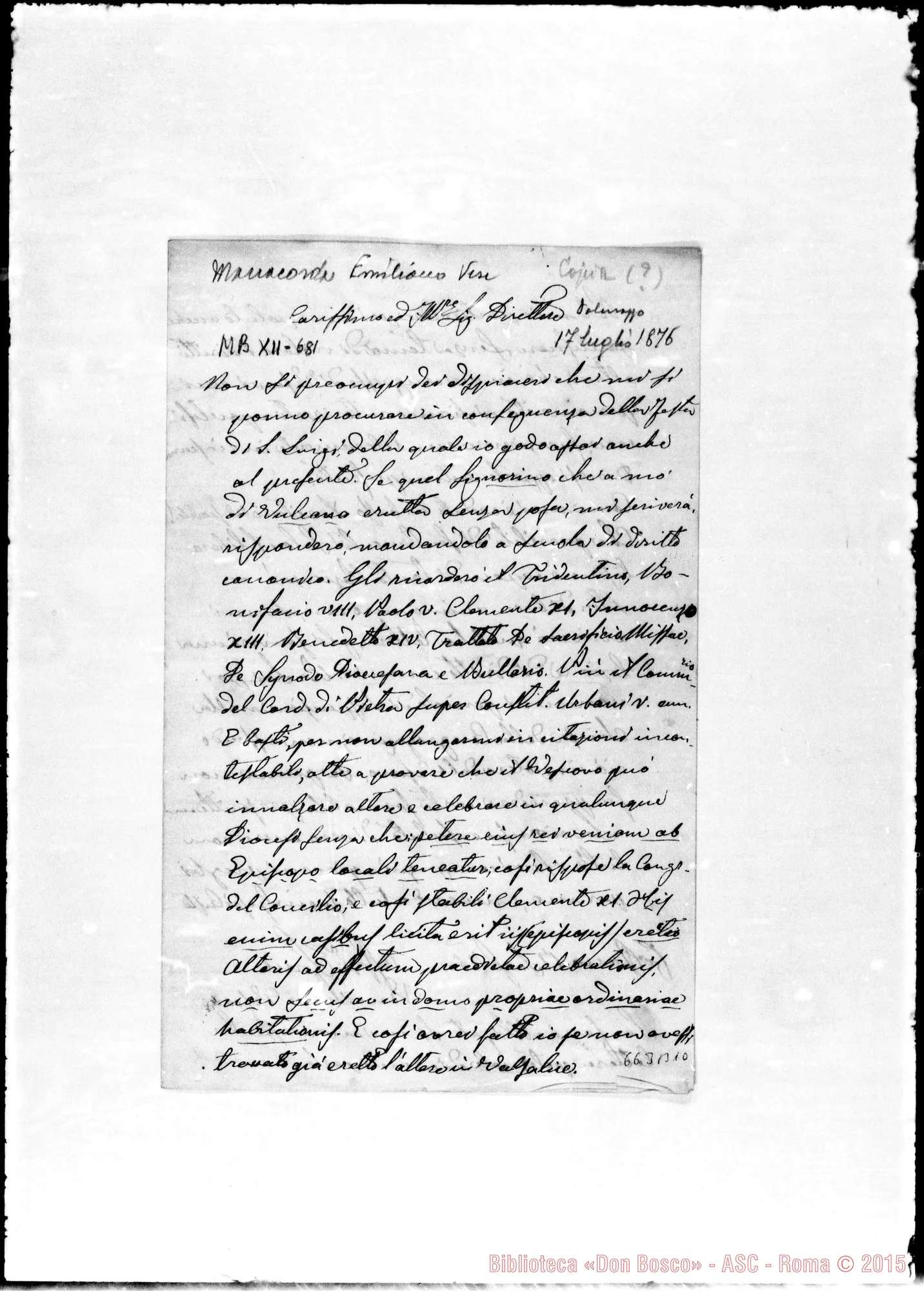 Fotogramma B 10 — Manacorda E.-Dalmazzo. 17- 7-1876
