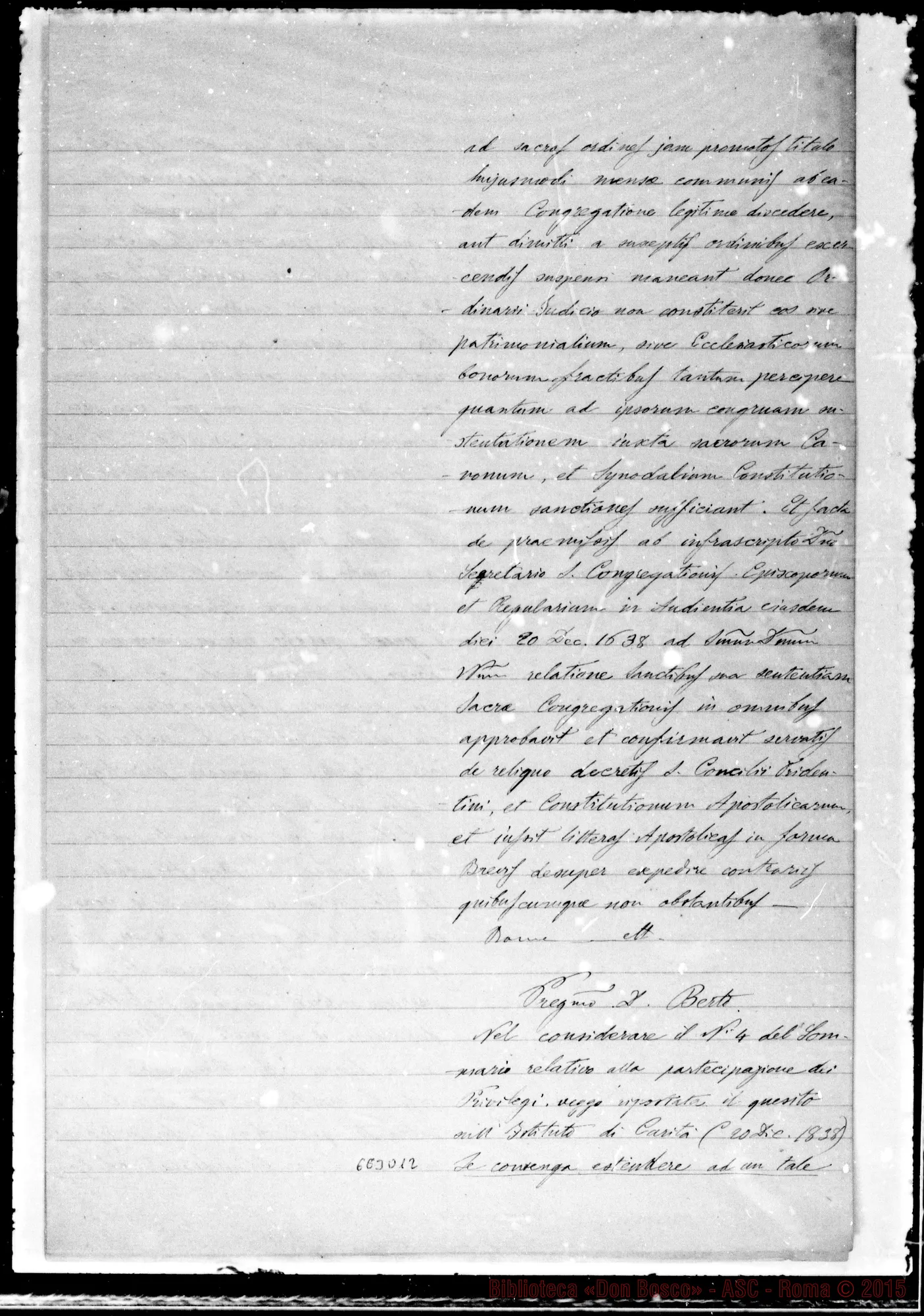 Fotogramma D 12 — » » : Lettere relative A Mons. Gastaldi. Copia