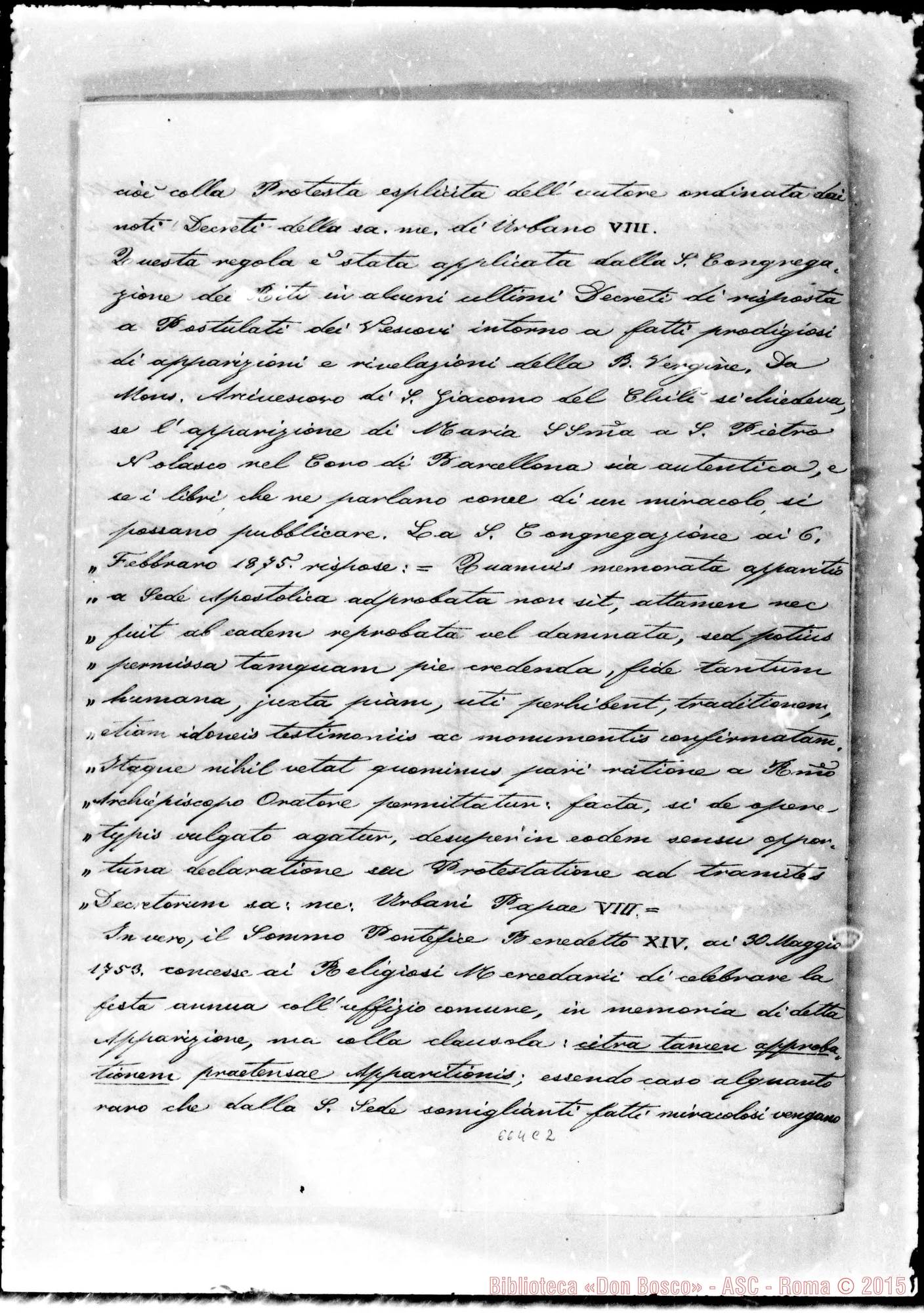 Fotogramma C 2 — Adesione dei Salesiani al voto di Mons. Salvati