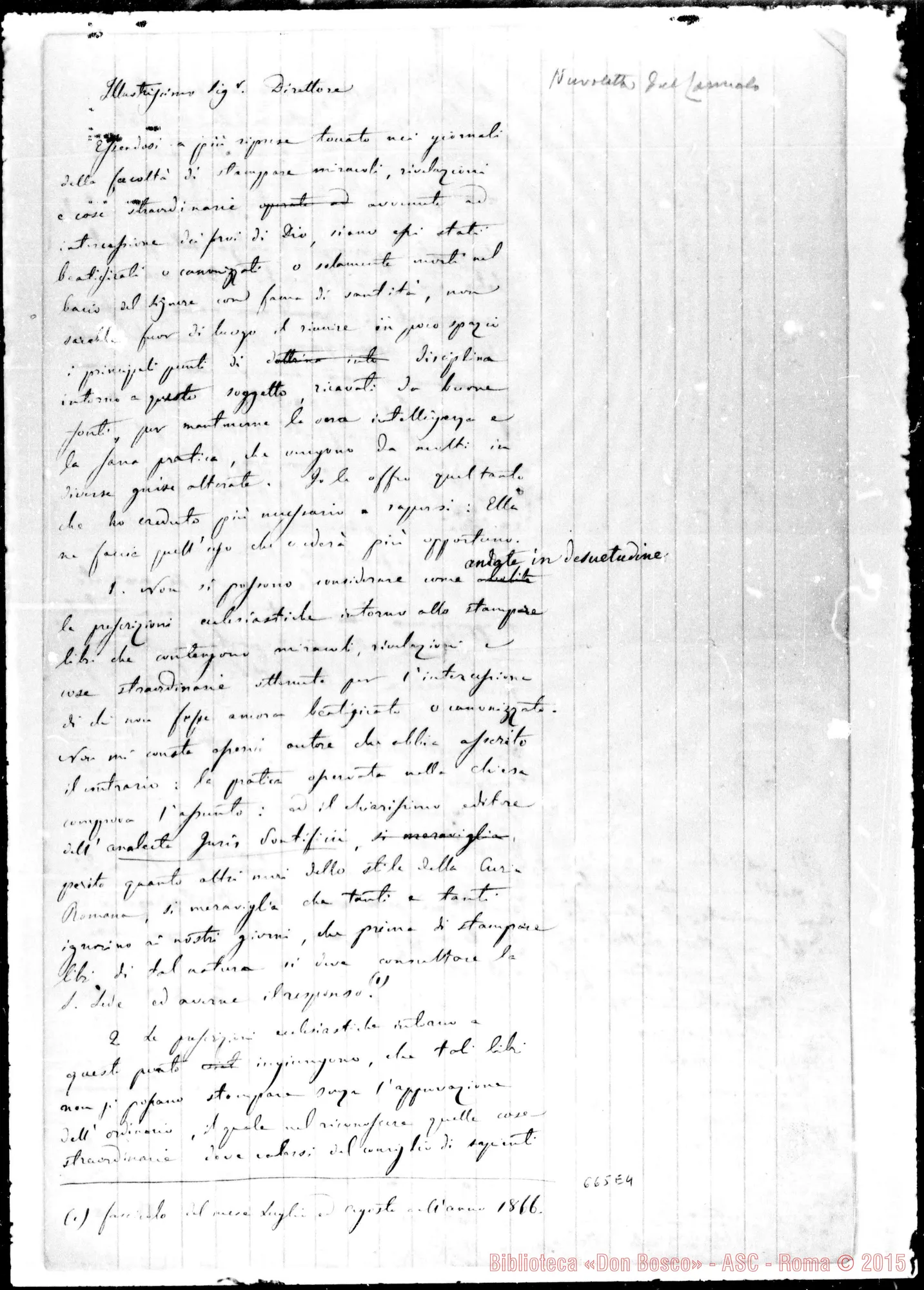 Fotogramma E 4 — Nuvoletta del Carmelo. 1887. Ms. minuta