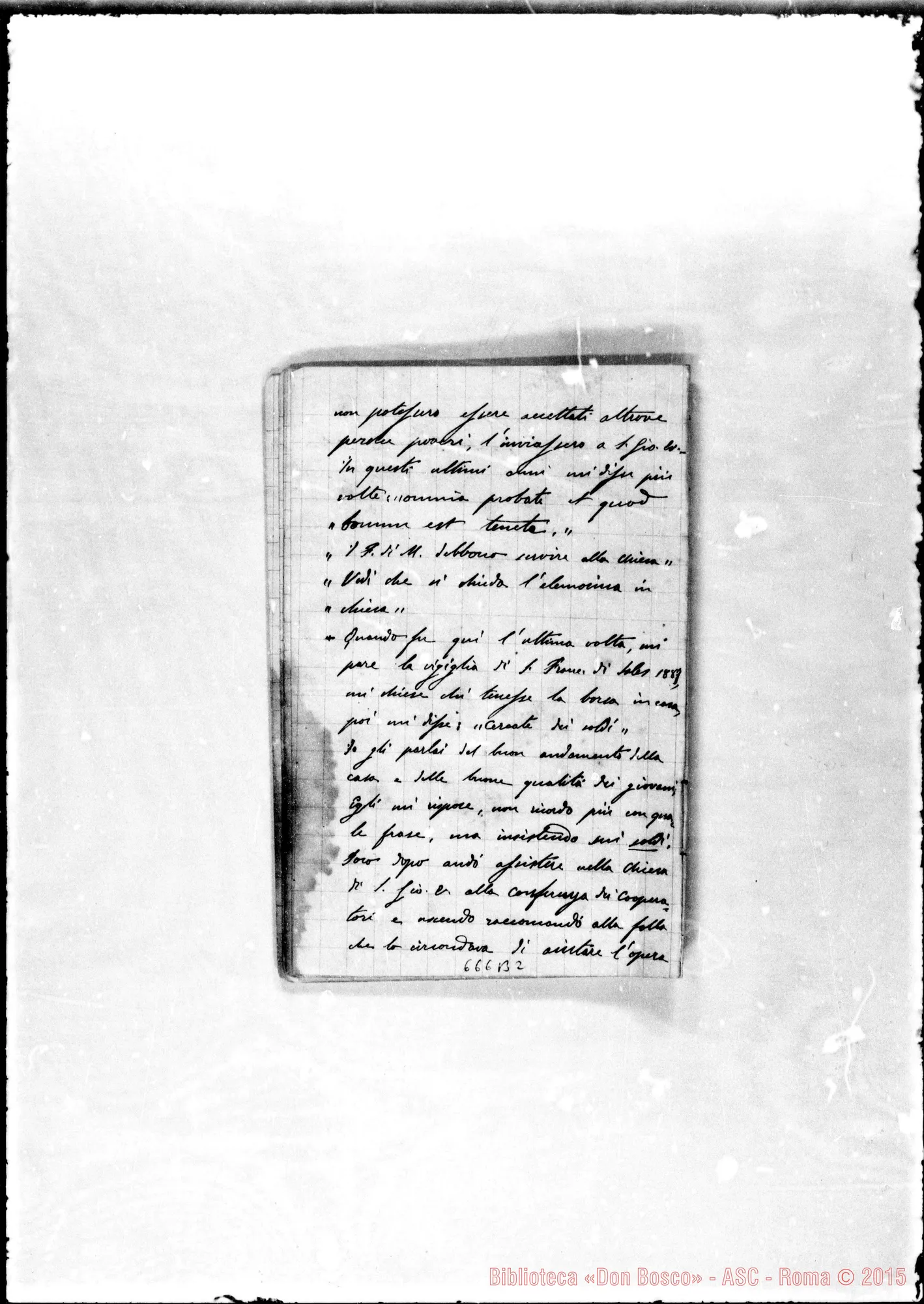 Fotogramma B 2 — Opera di M. Ausiliatrice: Delle Memorie di D. Filippo Rinaldi. Ms.