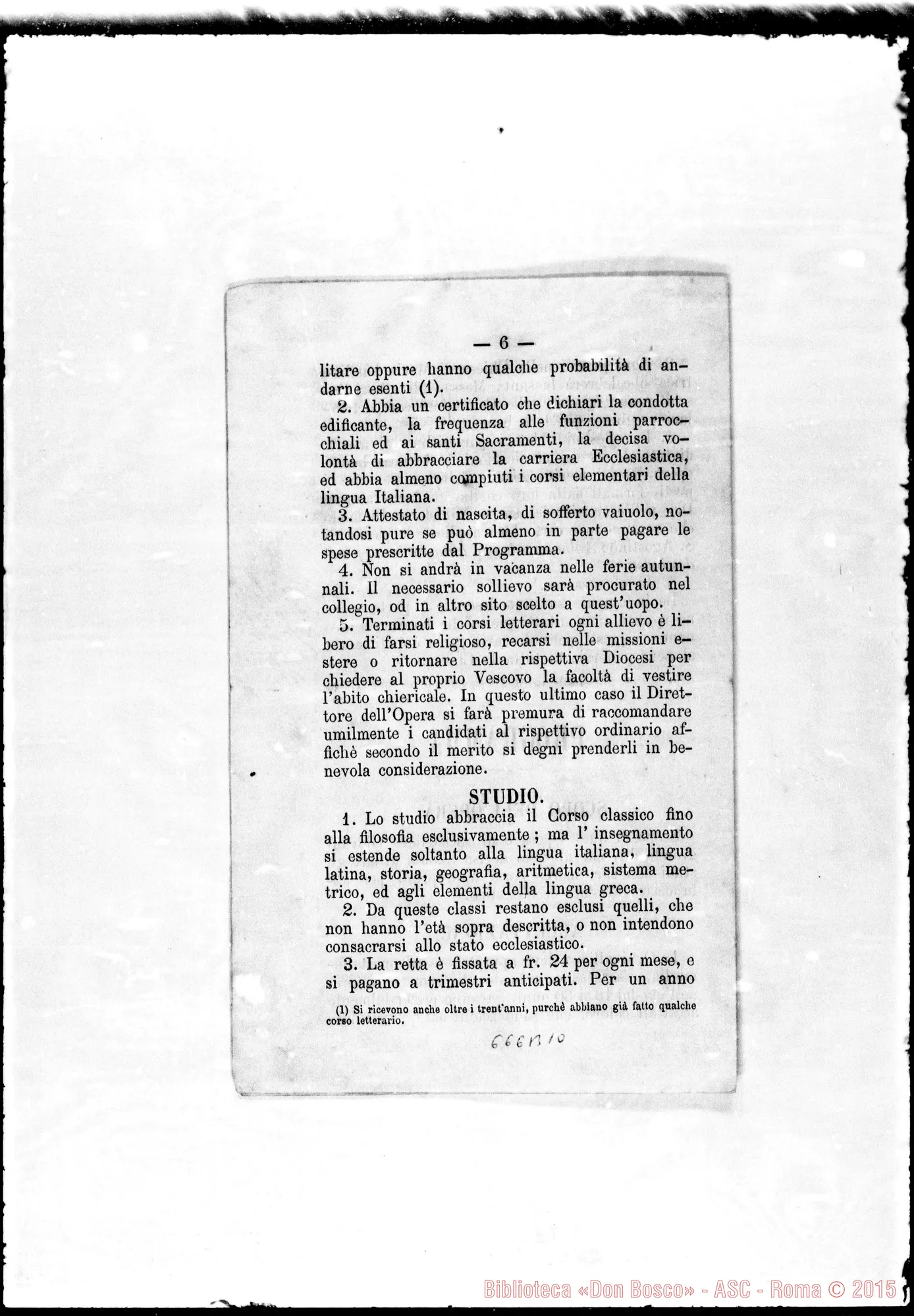 Fotogramma B 10 — Opera Maria Ausiliatrice. Stampato