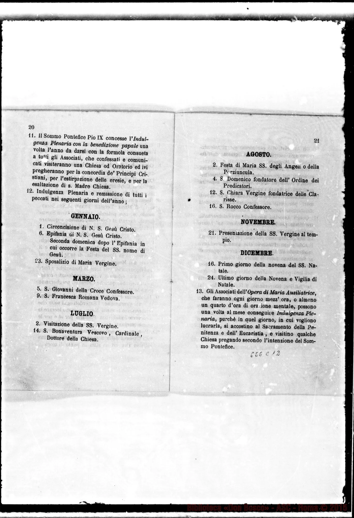 Fotogramma C 12 — Opera di Maria Ausiliatrice. Stampato