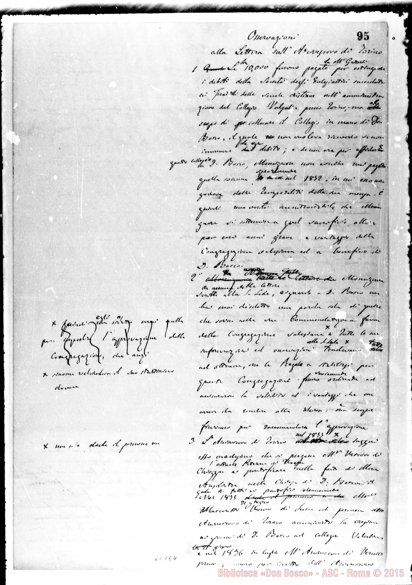 Fotogramma E 4 — Osservazioni alla lettera sull’Arcivescovo…