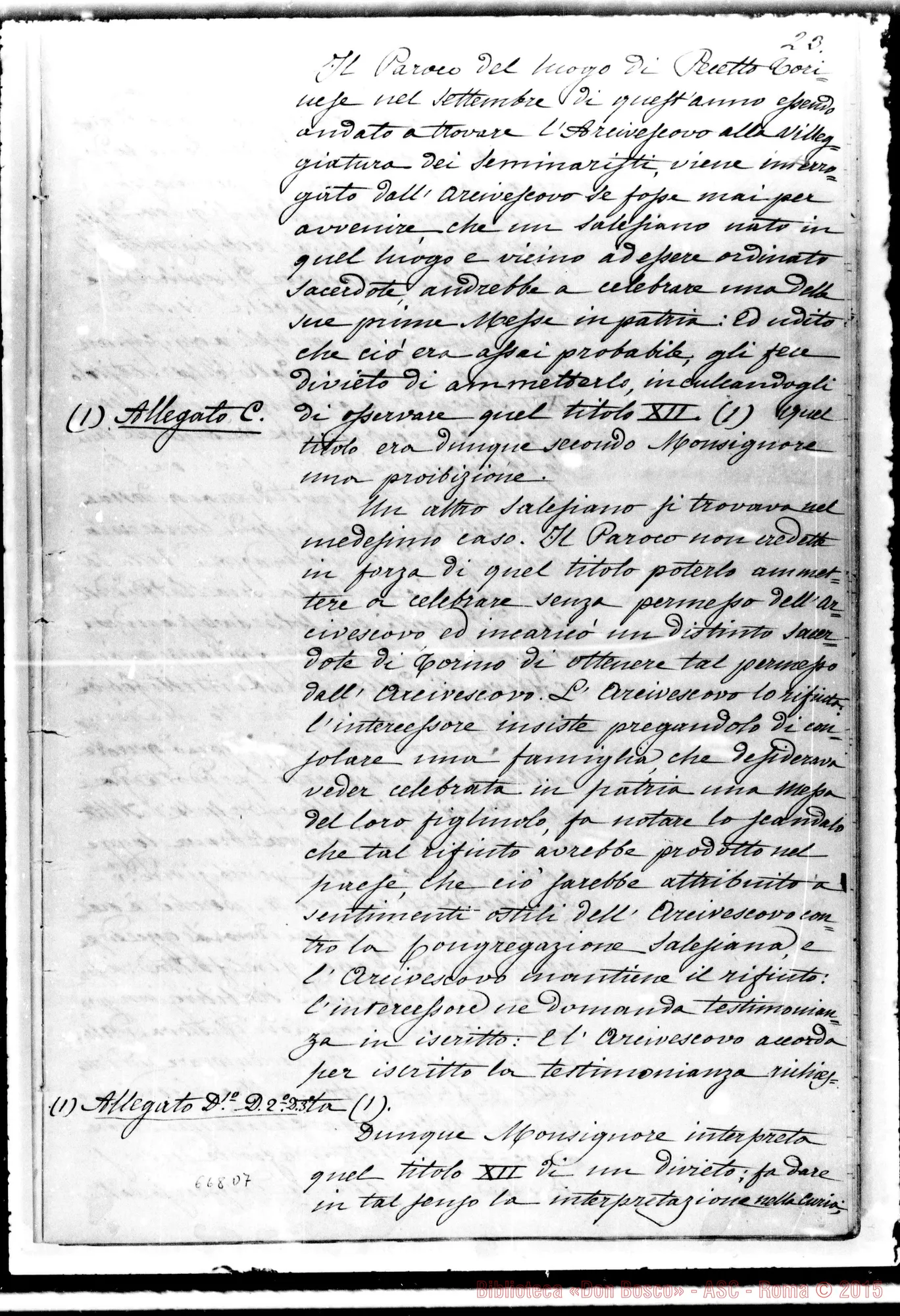 Fotogramma D 7 — Risposta allo stampato di Mons. Gastaldi. Copia Ms. Berto