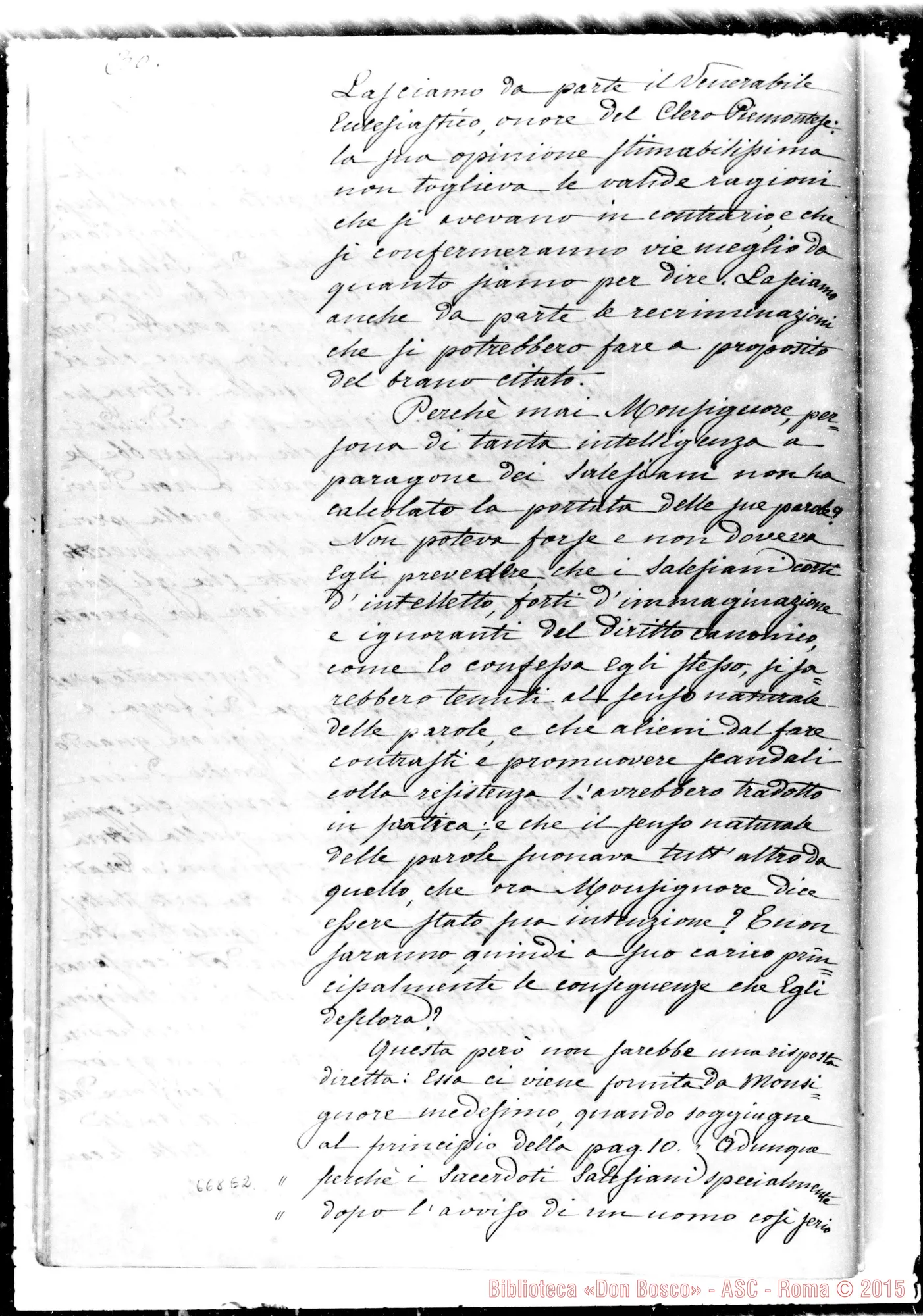Fotogramma E 2 — Risposta allo stampato di Mons. Gastaldi. Copia Ms. Berto