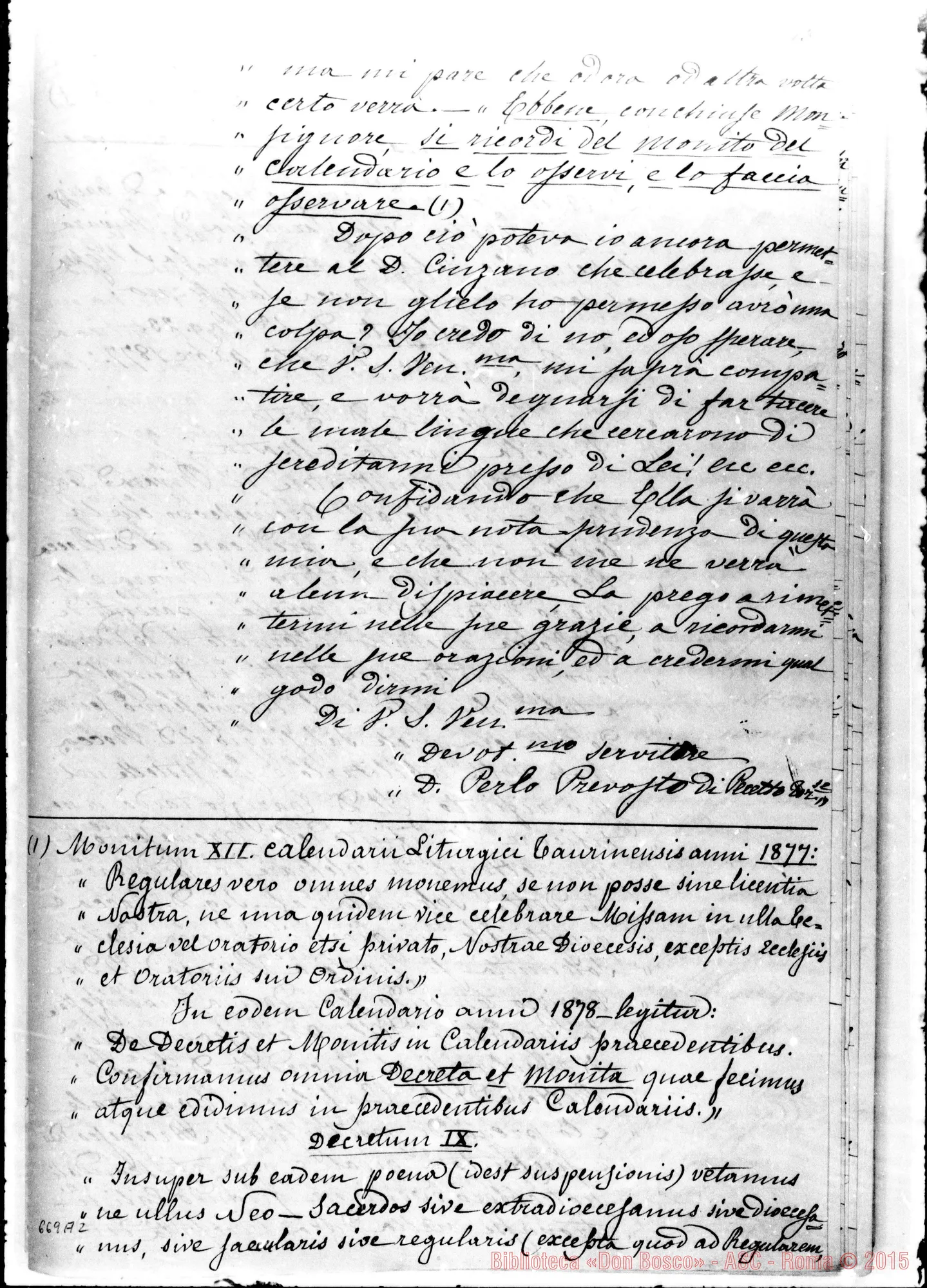 Fotogramma A 2 — Risposta allo stampato di Mons. Gastaldi. Copia Ms. Berto