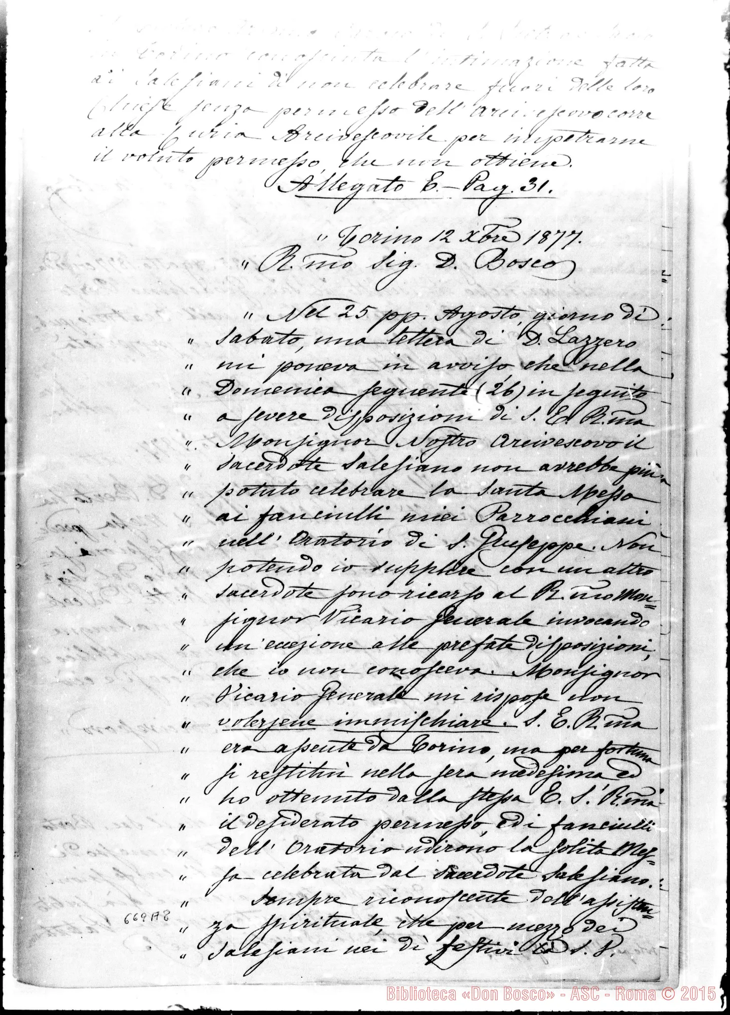 Fotogramma A 8 — Risposta allo stampato di Mons. Gastaldi. Copia Ms. Berto