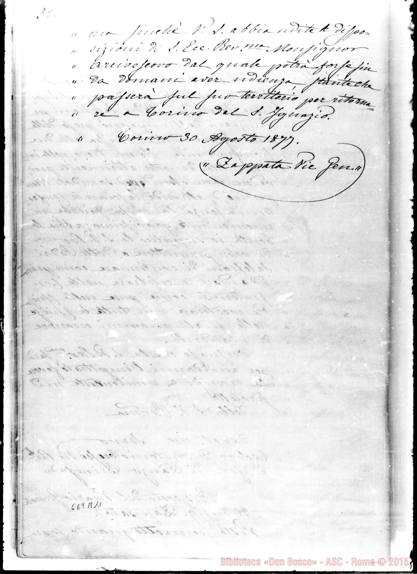Fotogramma A 11 — Risposta allo stampato di Mons. Gastaldi. Copia Ms. Berto