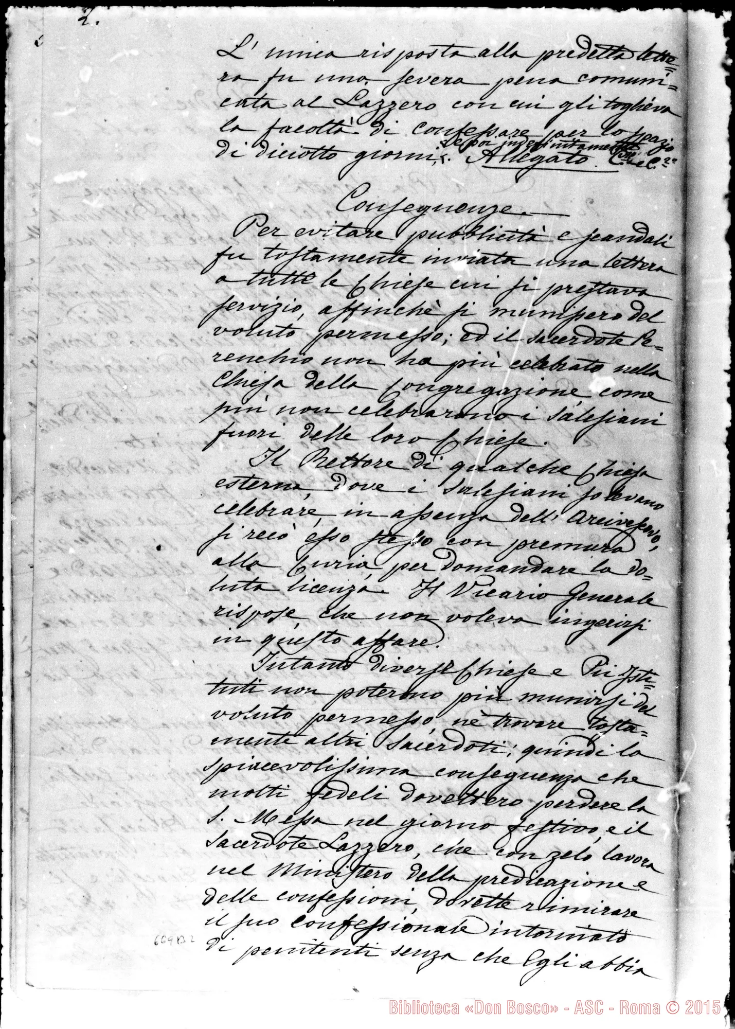 Fotogramma B 2 — Risposta allo stampato di Mons. Gastaldi. Copia Ms. Berto