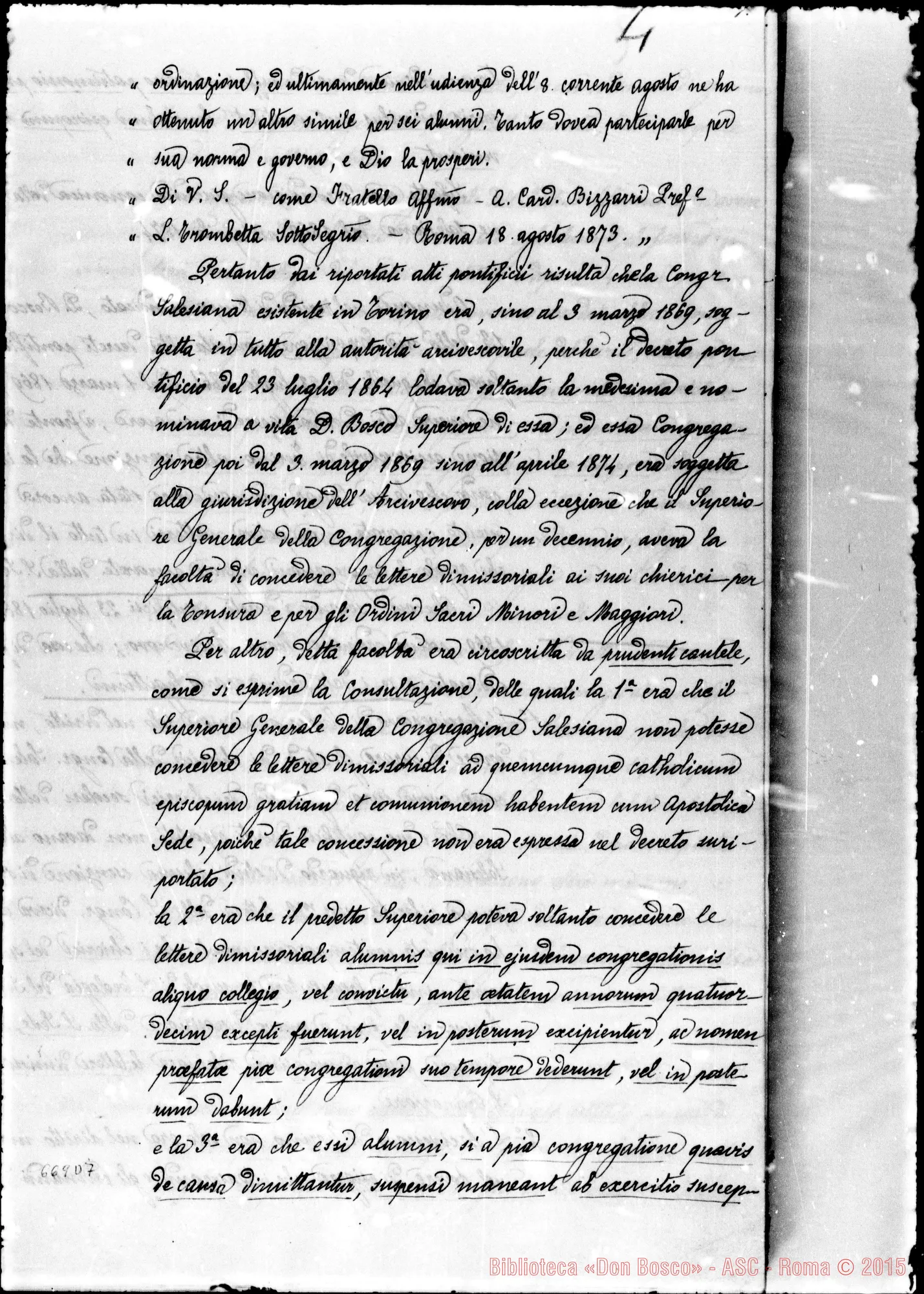 Fotogramma D 7 — Risposta al libro di D. Bosco «Esposizione ai Cardinali…»