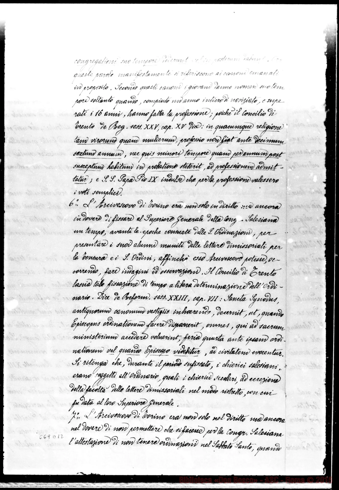 Fotogramma D 12 — Risposta al libro di D. Bosco «Esposizione ai Cardinali…»