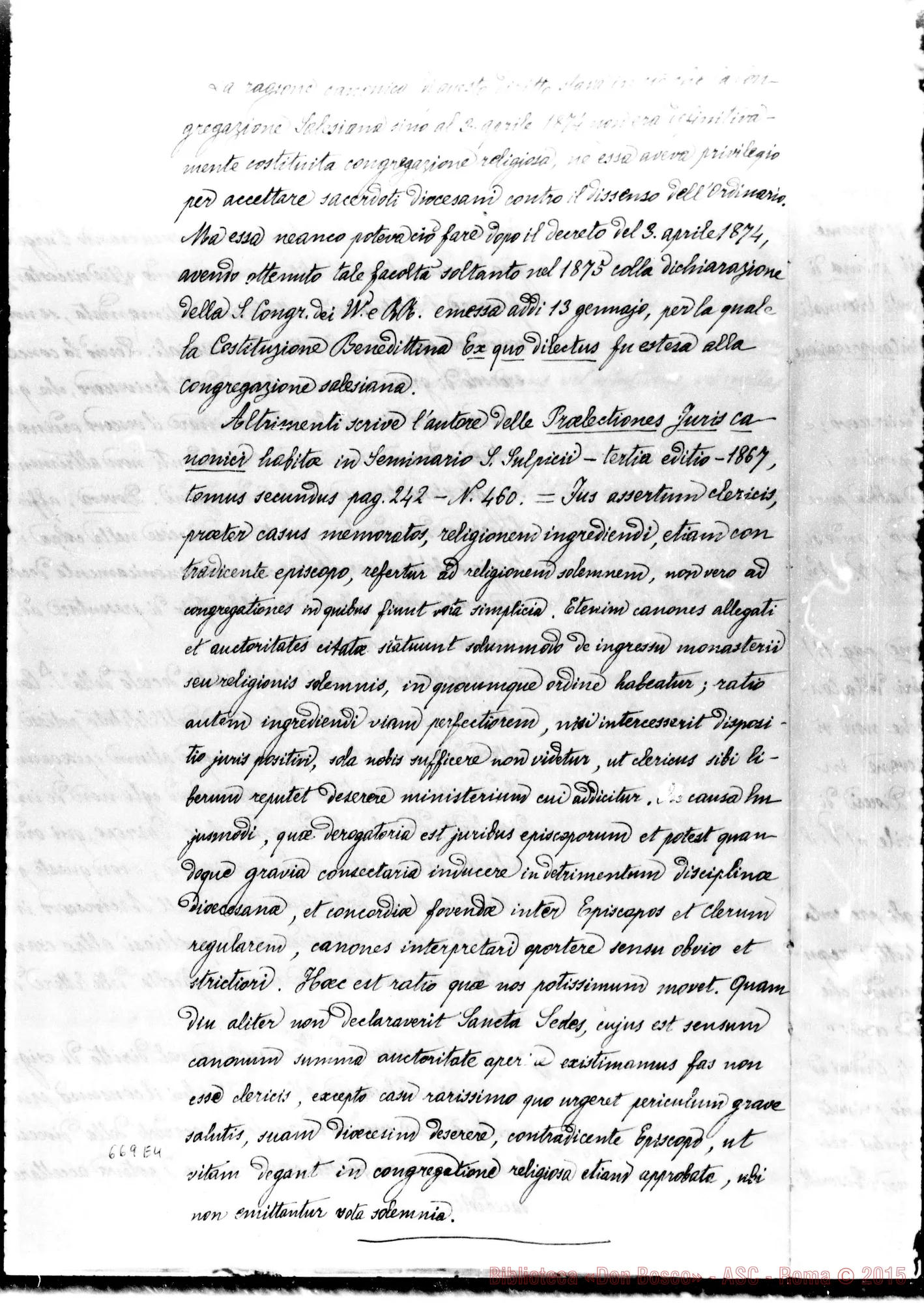 Fotogramma E 4 — Risposta al libro di D. Bosco «Esposizione ai Cardinali…»