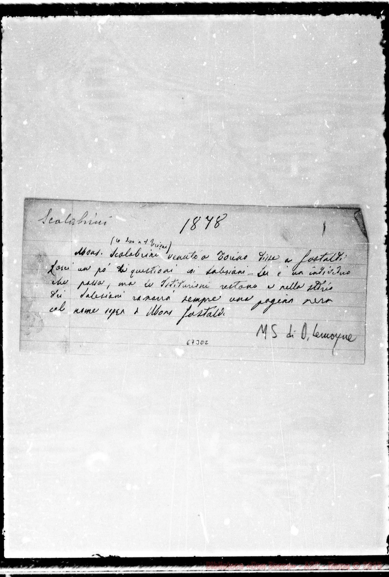 Fotogramma E 2 — Scalabrini-Gastaldi. 1878. Un Consiglio