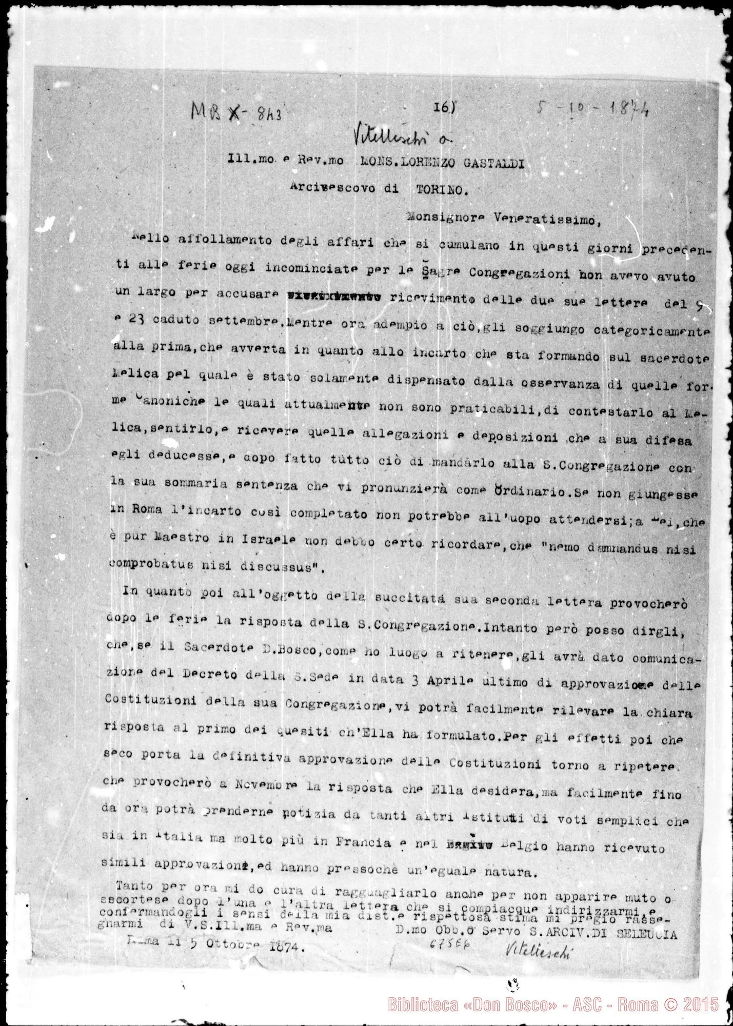 Fotogramma E 6 — »-Gastaldi. 5-10-1874. Copia