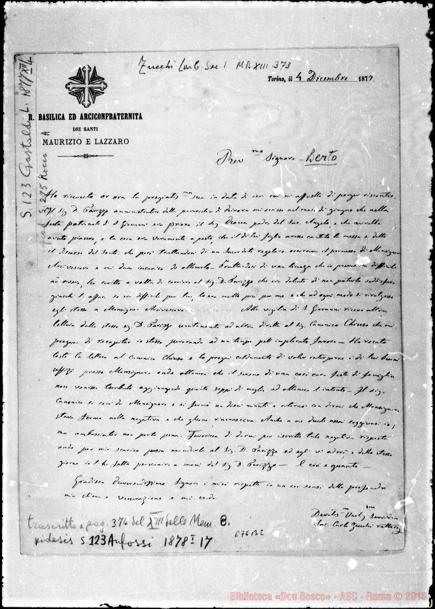 Fotogramma B 2 — Zucchi Carlo-Berto. 4-12-1877