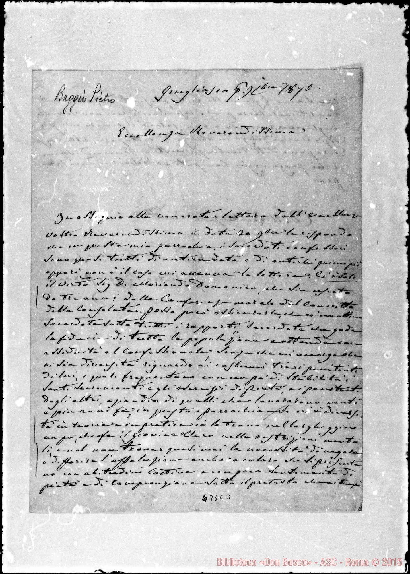 Fotogramma C 3 — Baggio Pietro-Eccellenza. 6-12-1875