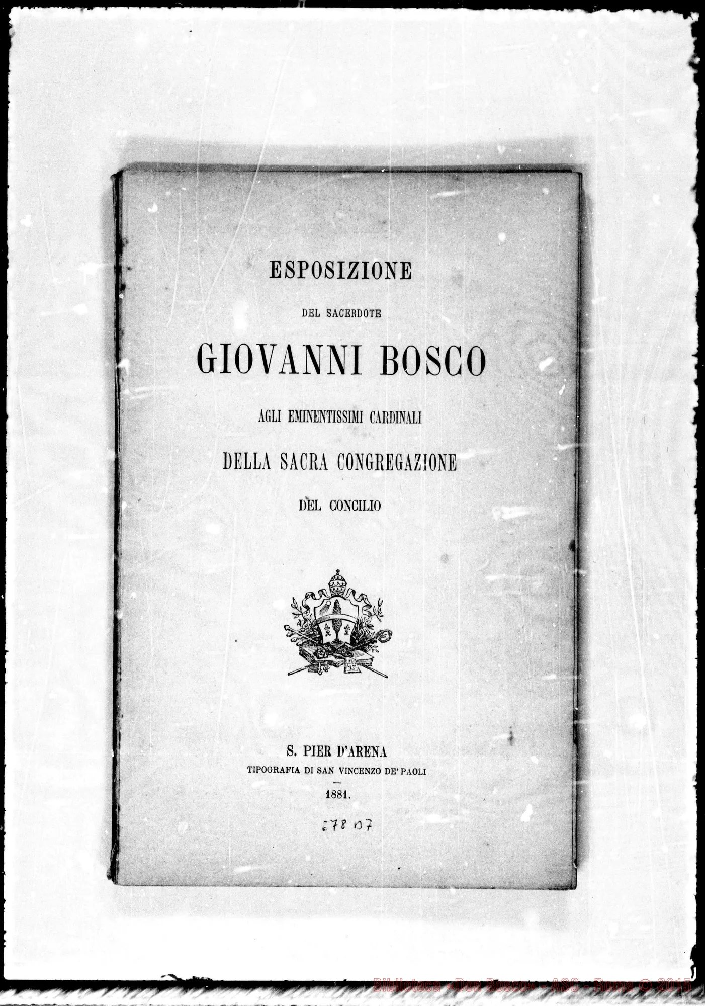 Fotogramma B 7 — Agli Eminentissimi Cardinali… ESPOSIZIONE… Stampato