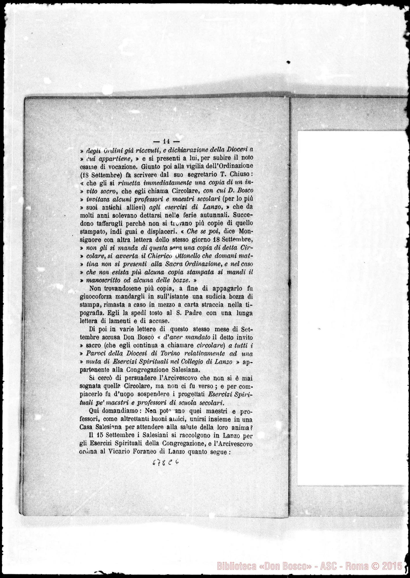 Fotogramma C 6 — Agli Eminentissimi Cardinali… ESPOSIZIONE… Stampato