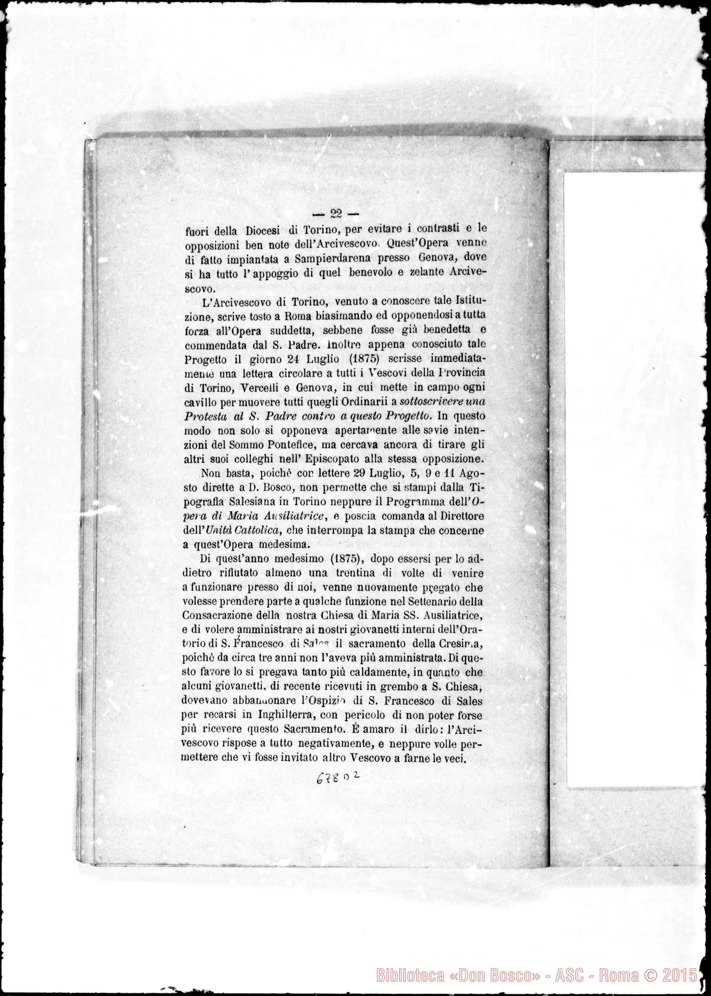 Fotogramma D 2 — Agli Eminentissimi Cardinali… ESPOSIZIONE… Stampato