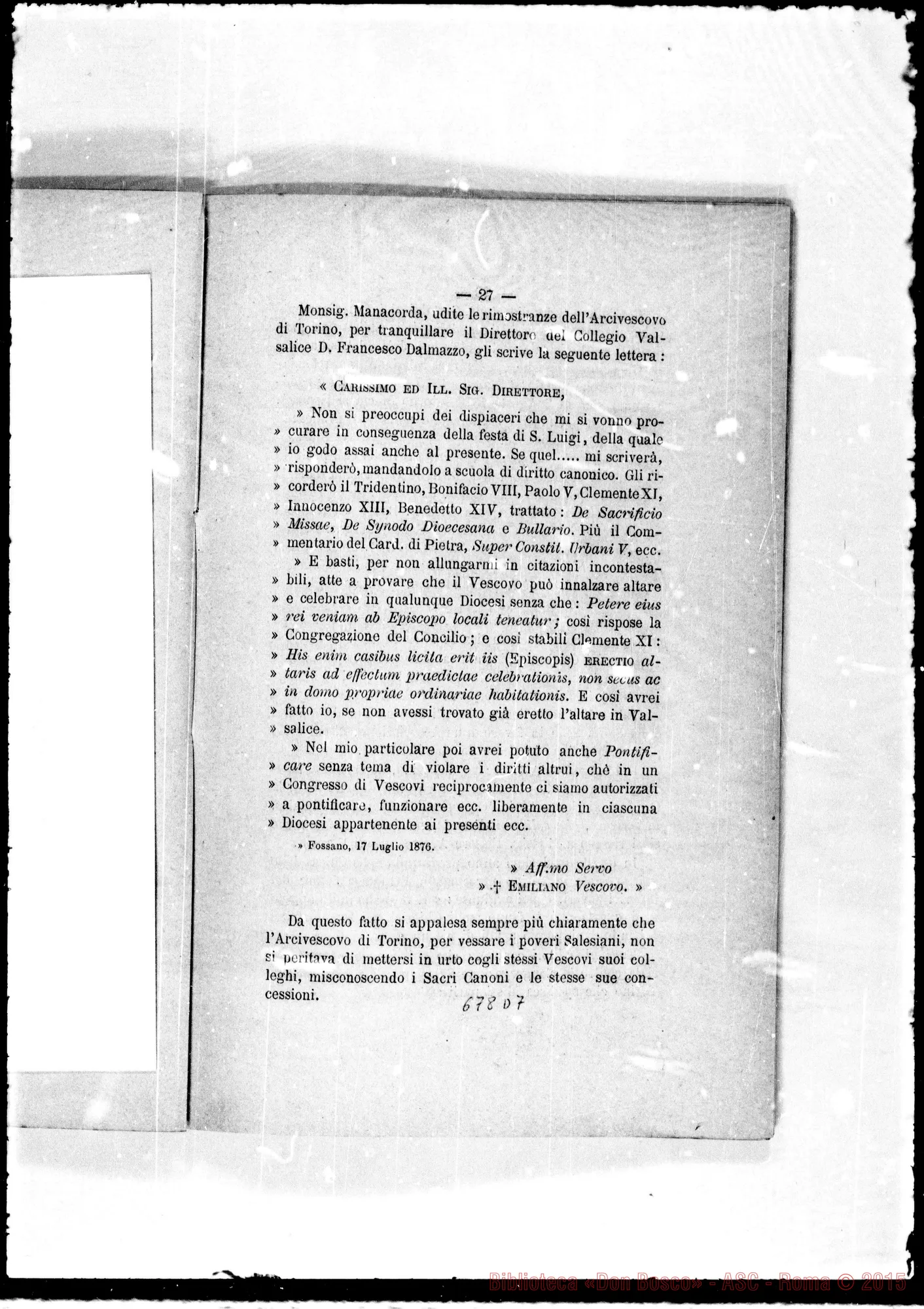 Fotogramma D 7 — Agli Eminentissimi Cardinali… ESPOSIZIONE… Stampato