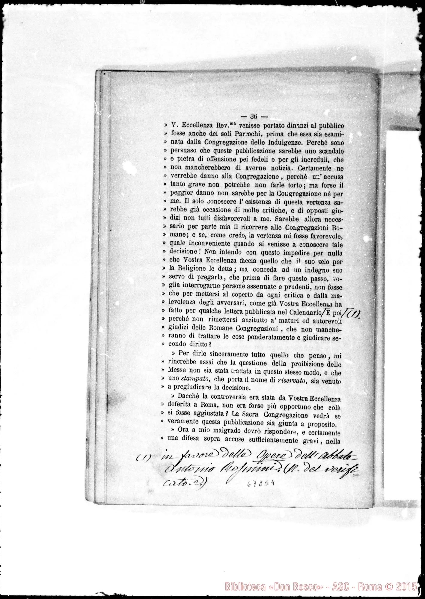 Fotogramma E 4 — Agli Eminentissimi Cardinali… ESPOSIZIONE… Stampato