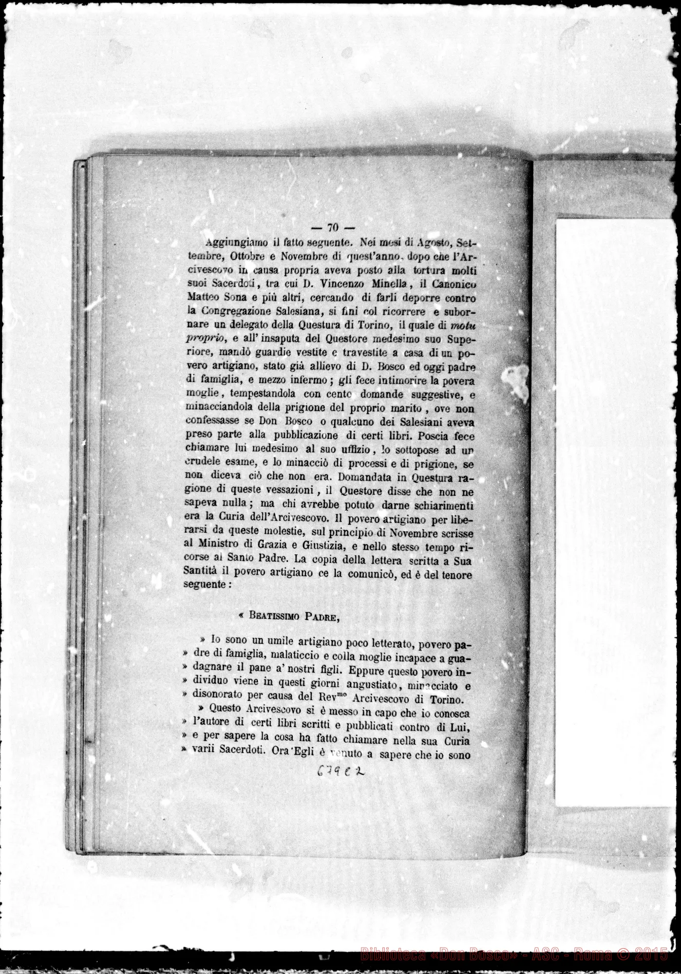 Fotogramma C 2 — Agli Eminentissimi Cardinali… ESPOSIZIONE… Stampato