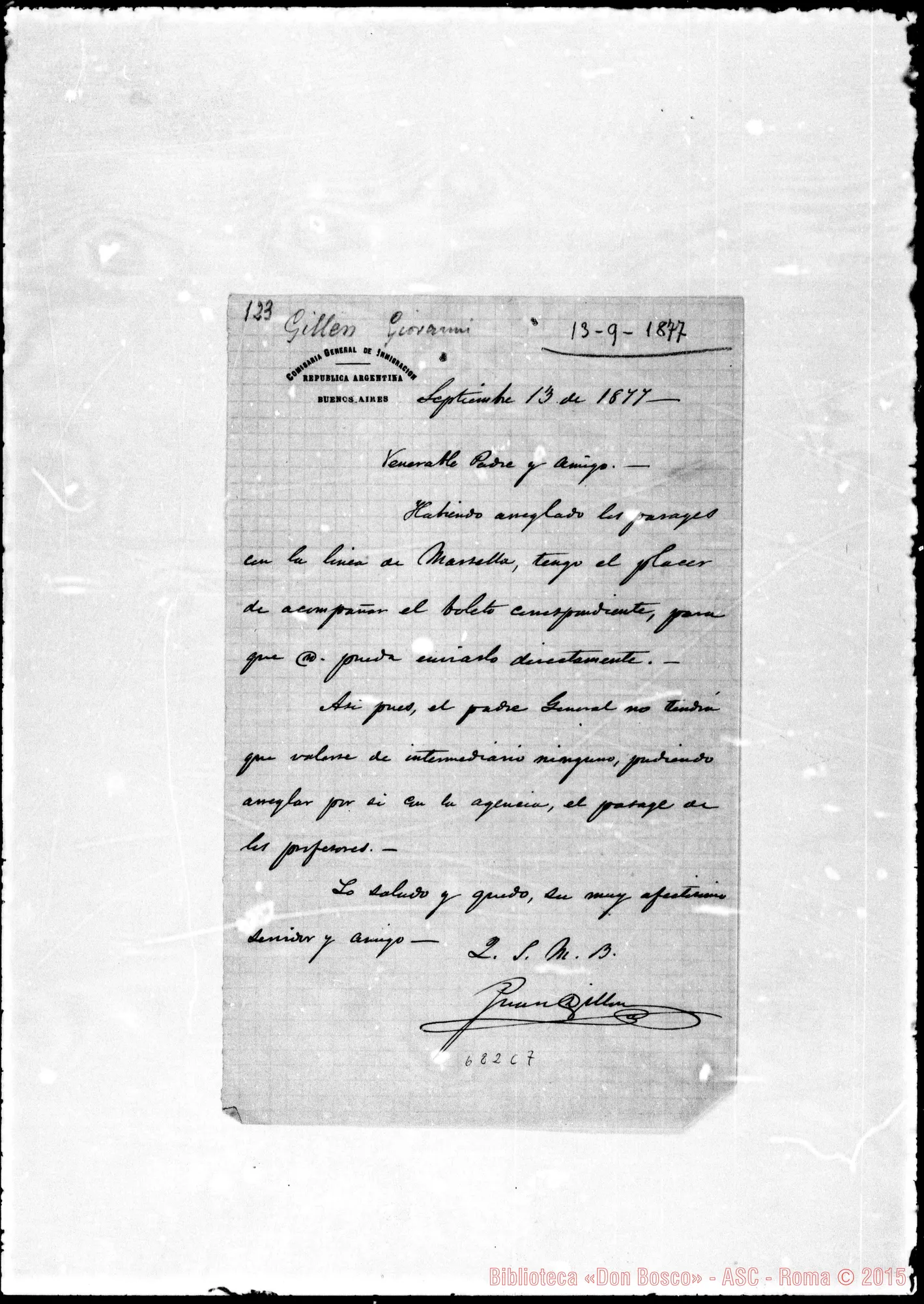 Fotogramma C 7 — Guillén Giovanni: Lettera: «Venerabile Padre y amigo». Copia
