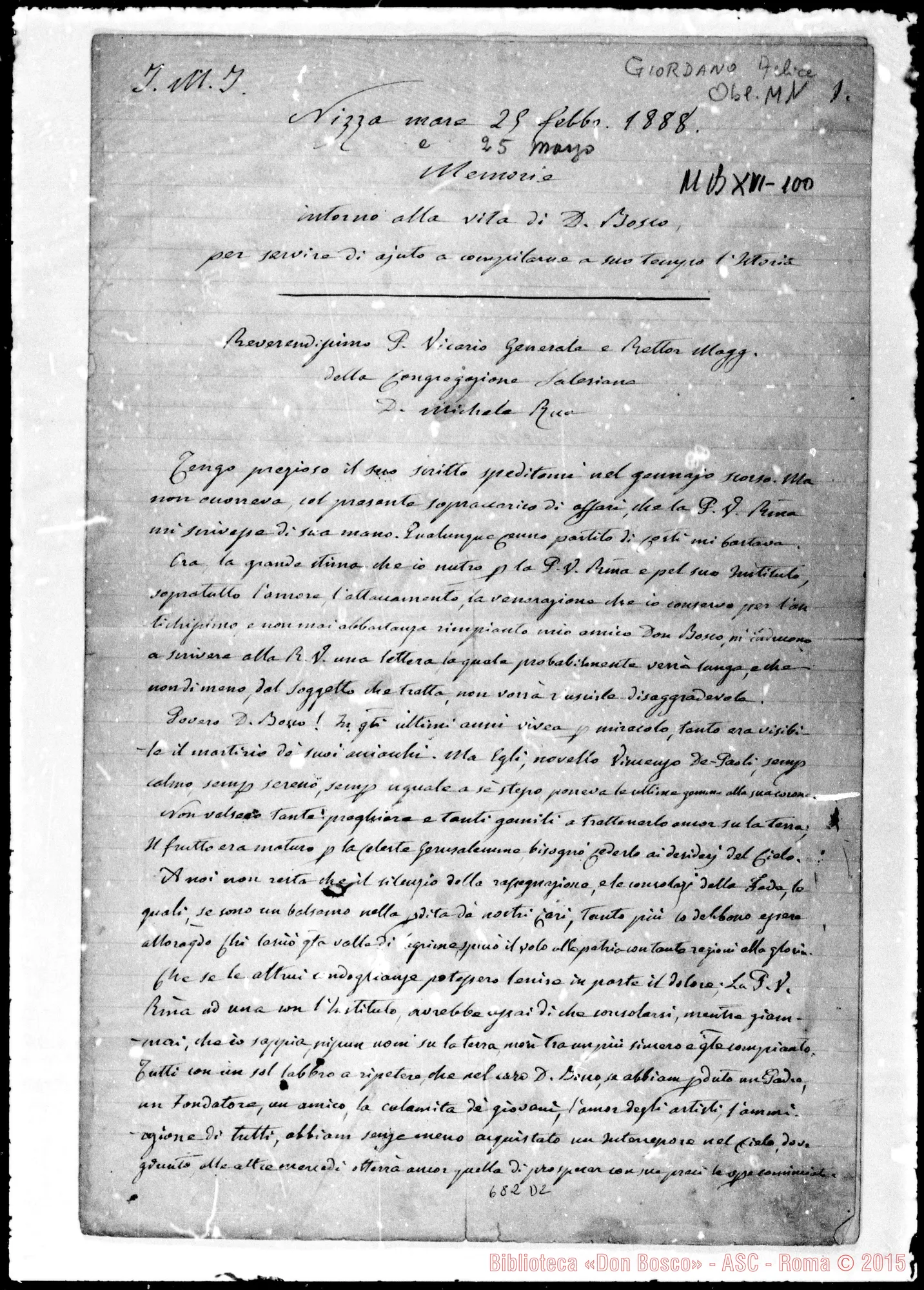 Fotogramma D 2 — Giordano Felice, Oblato: Memorie intorno alla vita di D. Bosco. Nizza